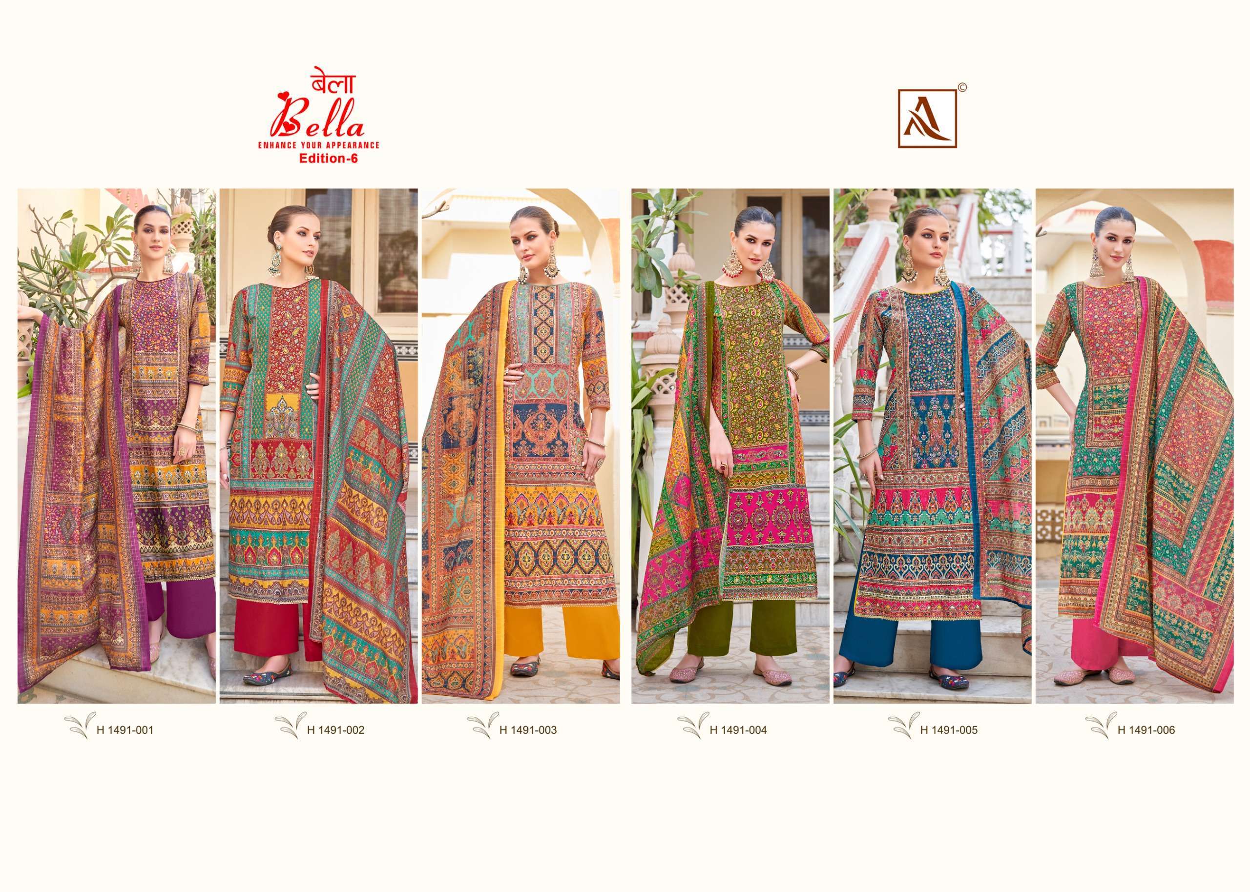 Alok Bella Edition 6 Maslin Designer  Unstitched dress materials