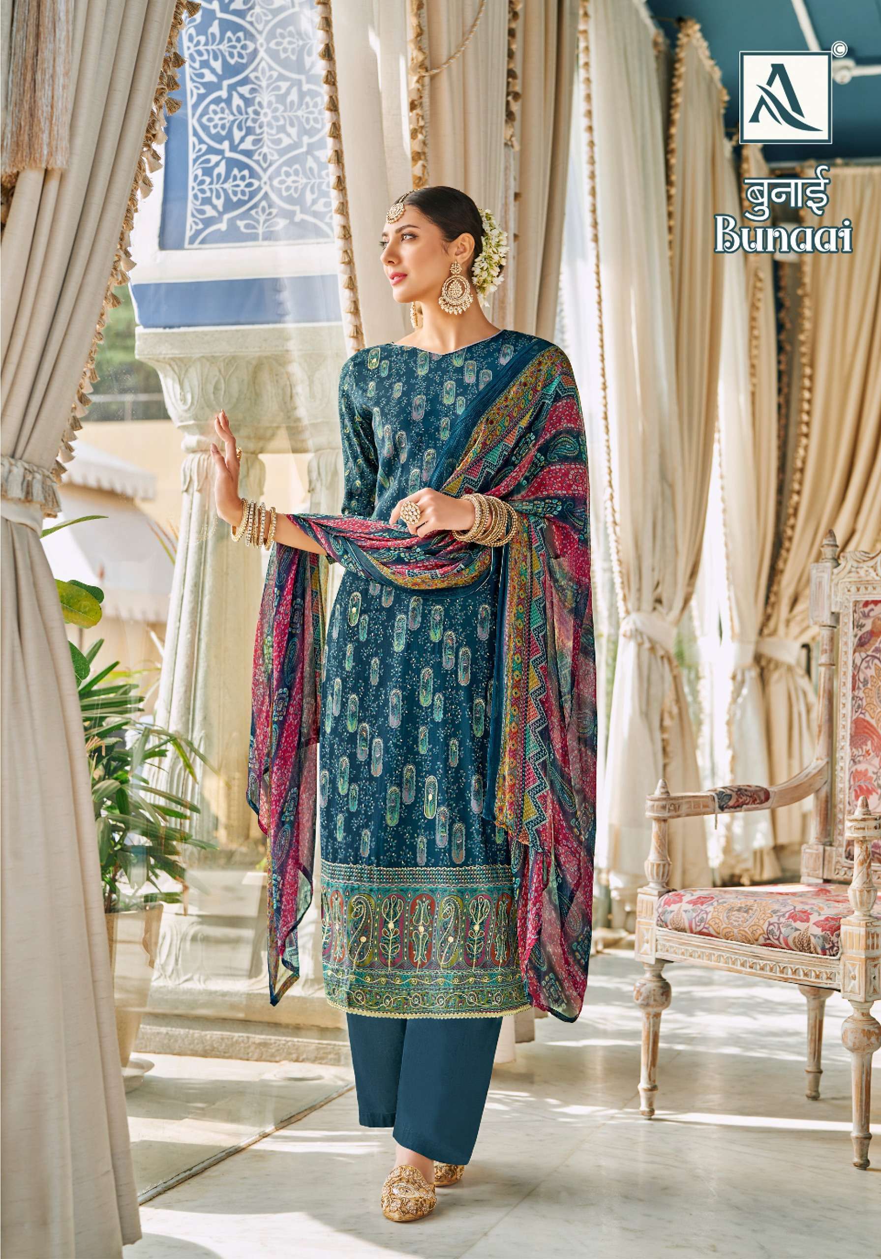 Alok Bunnai Viscose Designer Dress Material Online Shopping