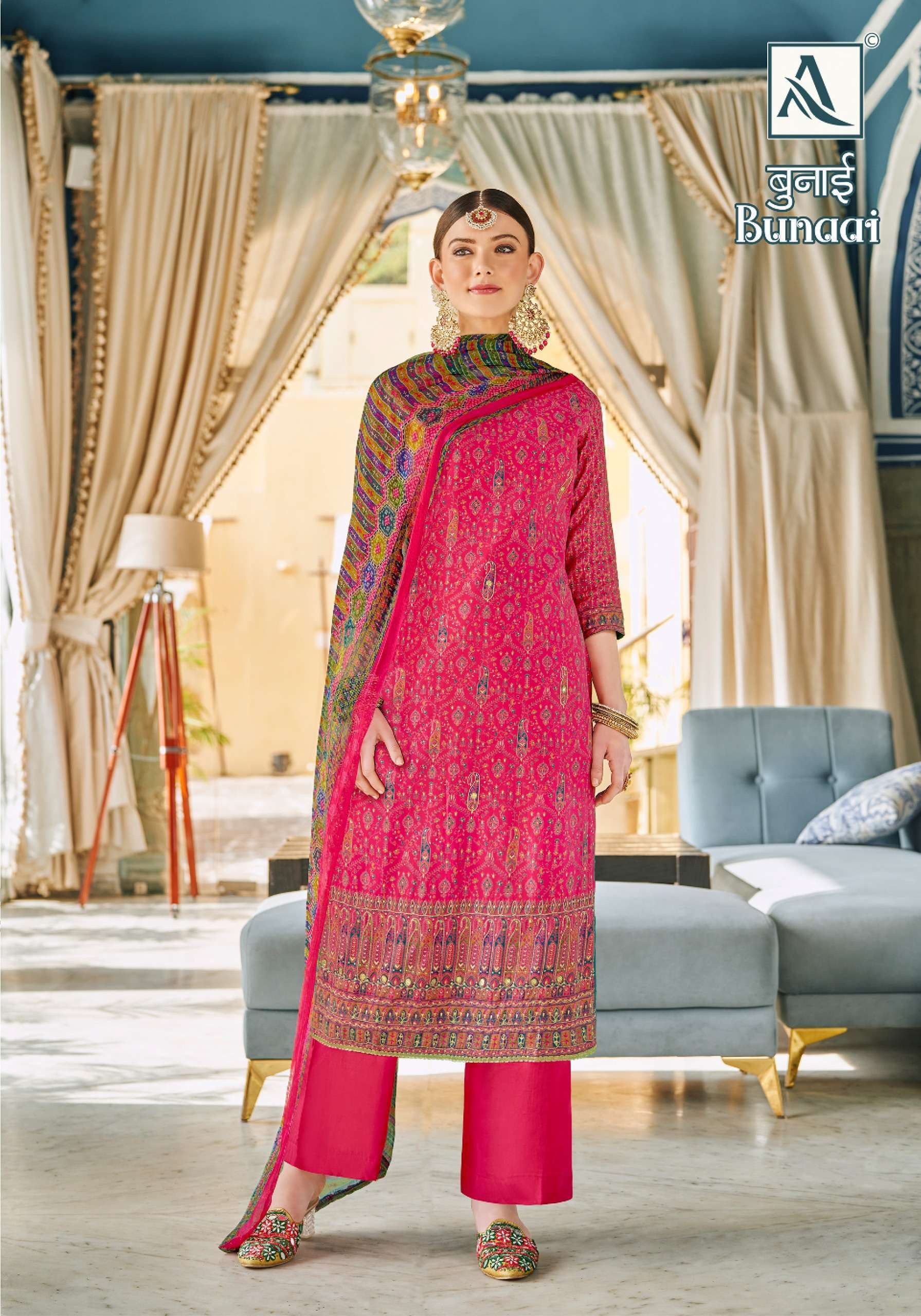 Alok Bunnai Viscose Designer Dress Material Online Shopping