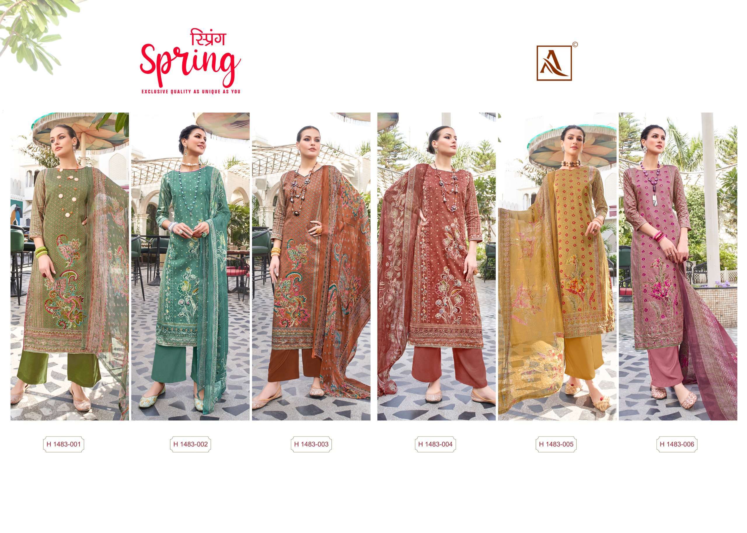 Alok Spring Premium Zam Printed Latest dress material designs in patna