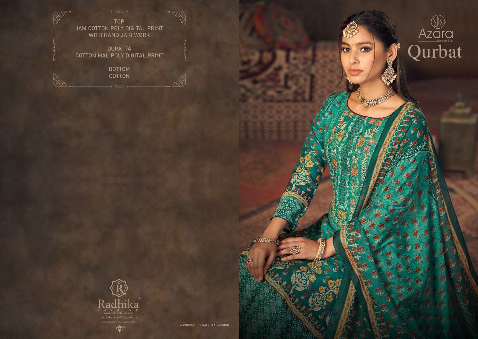 Azara QURBAT Jam Cotton dress material wholesale