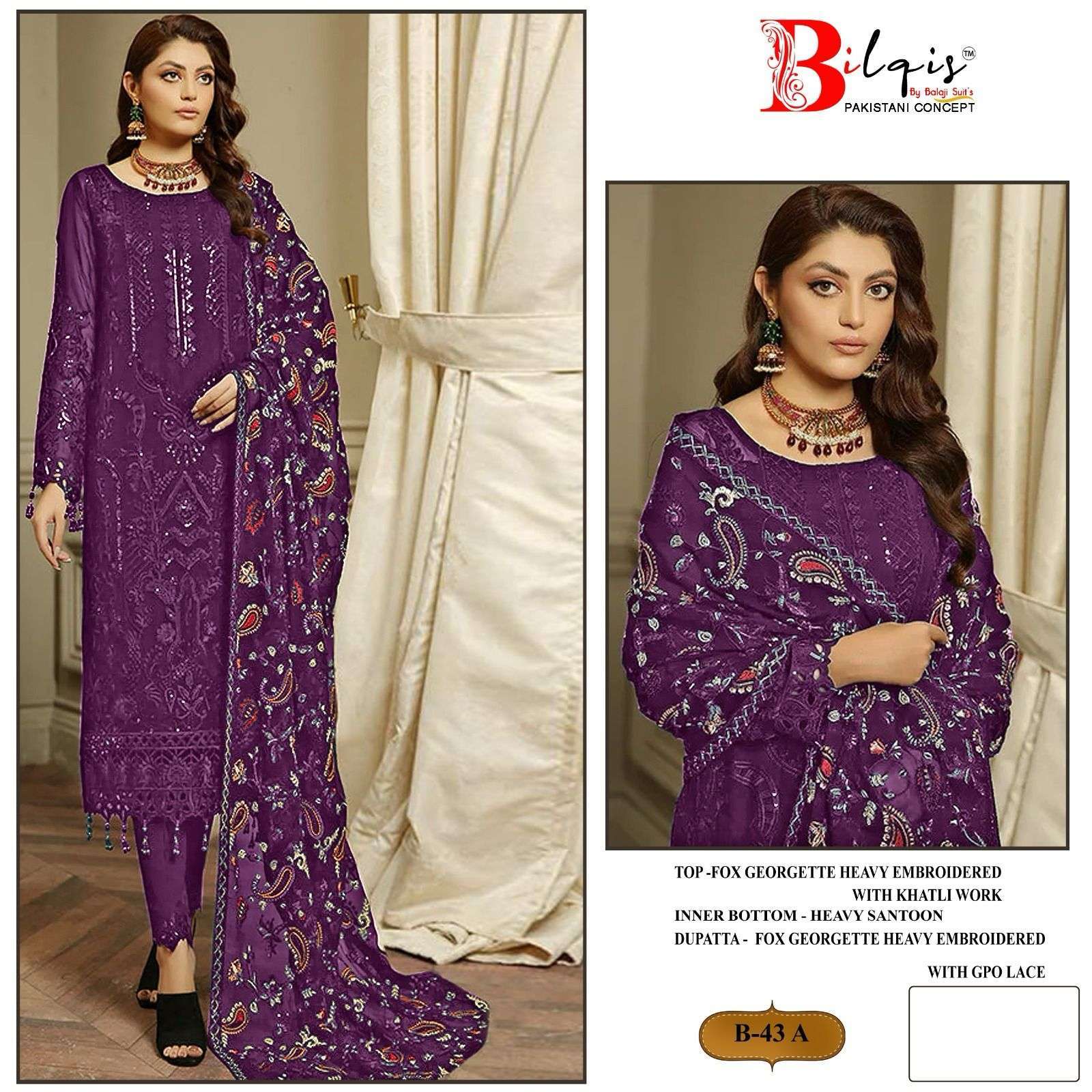 Bilqis B 43 A To D Georgette Pakistani fashion trends
