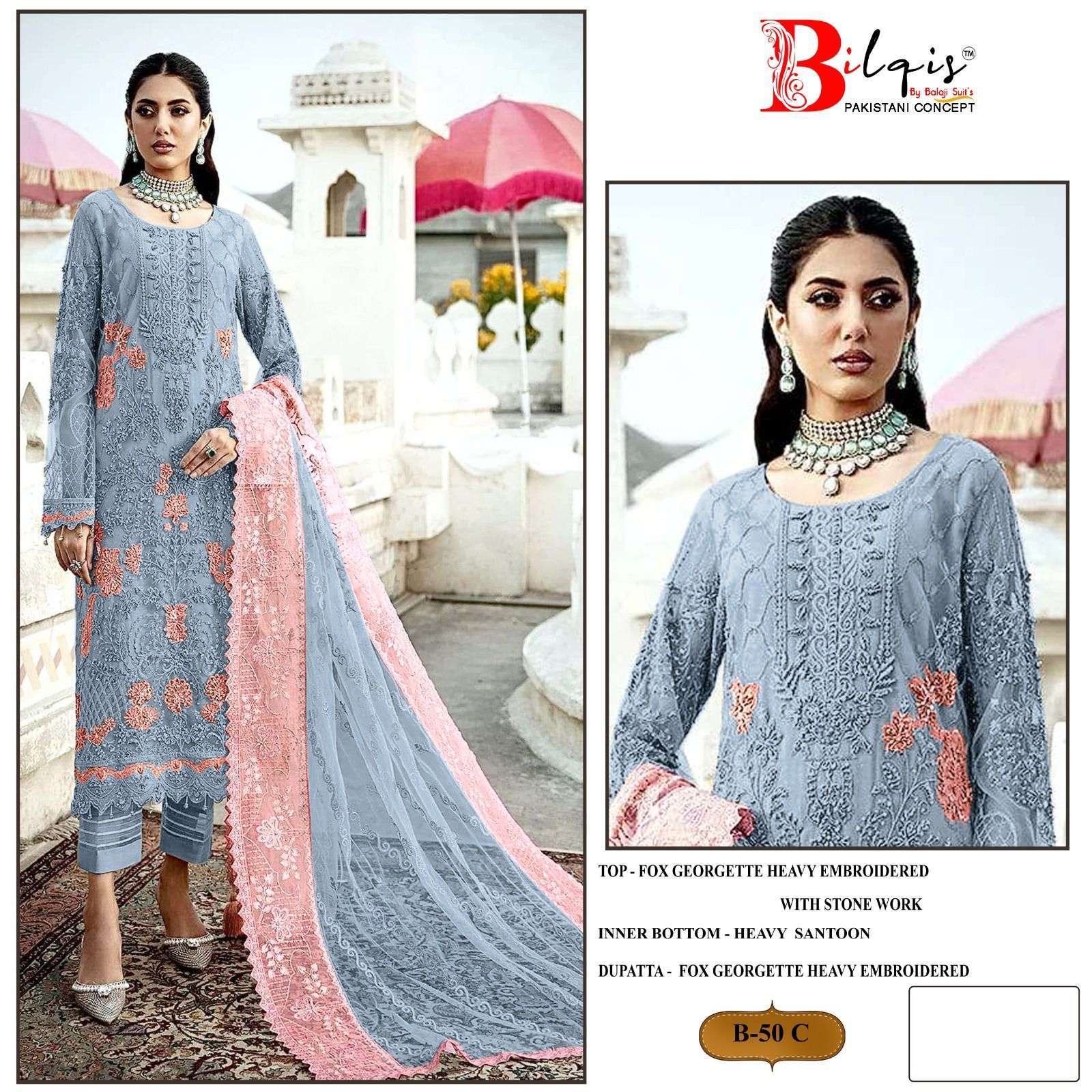 Bilqis B 50 A To D Georgette Latest salwar kameez designs in bulk