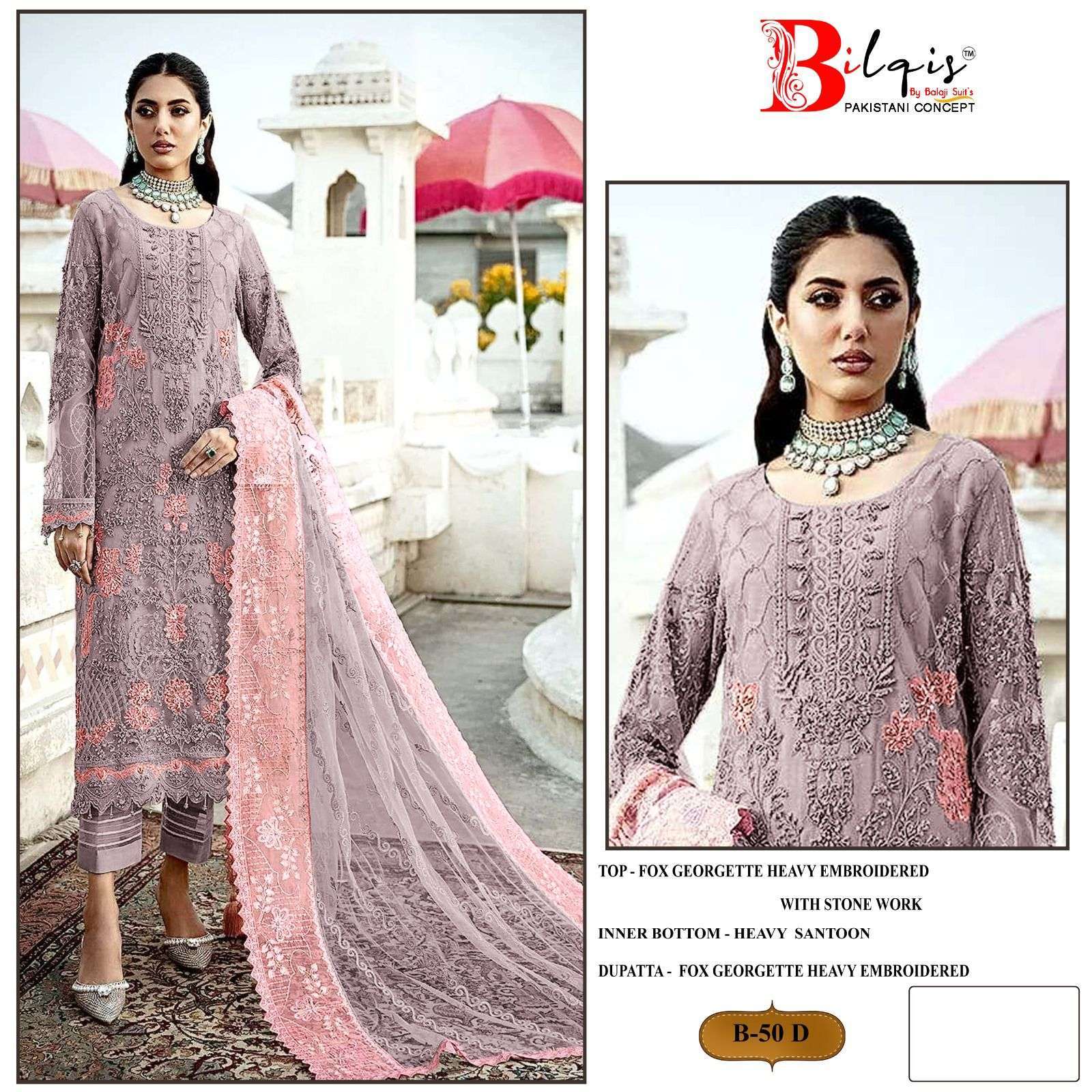 Bilqis B 50 A To D Georgette Latest salwar kameez designs in bulk
