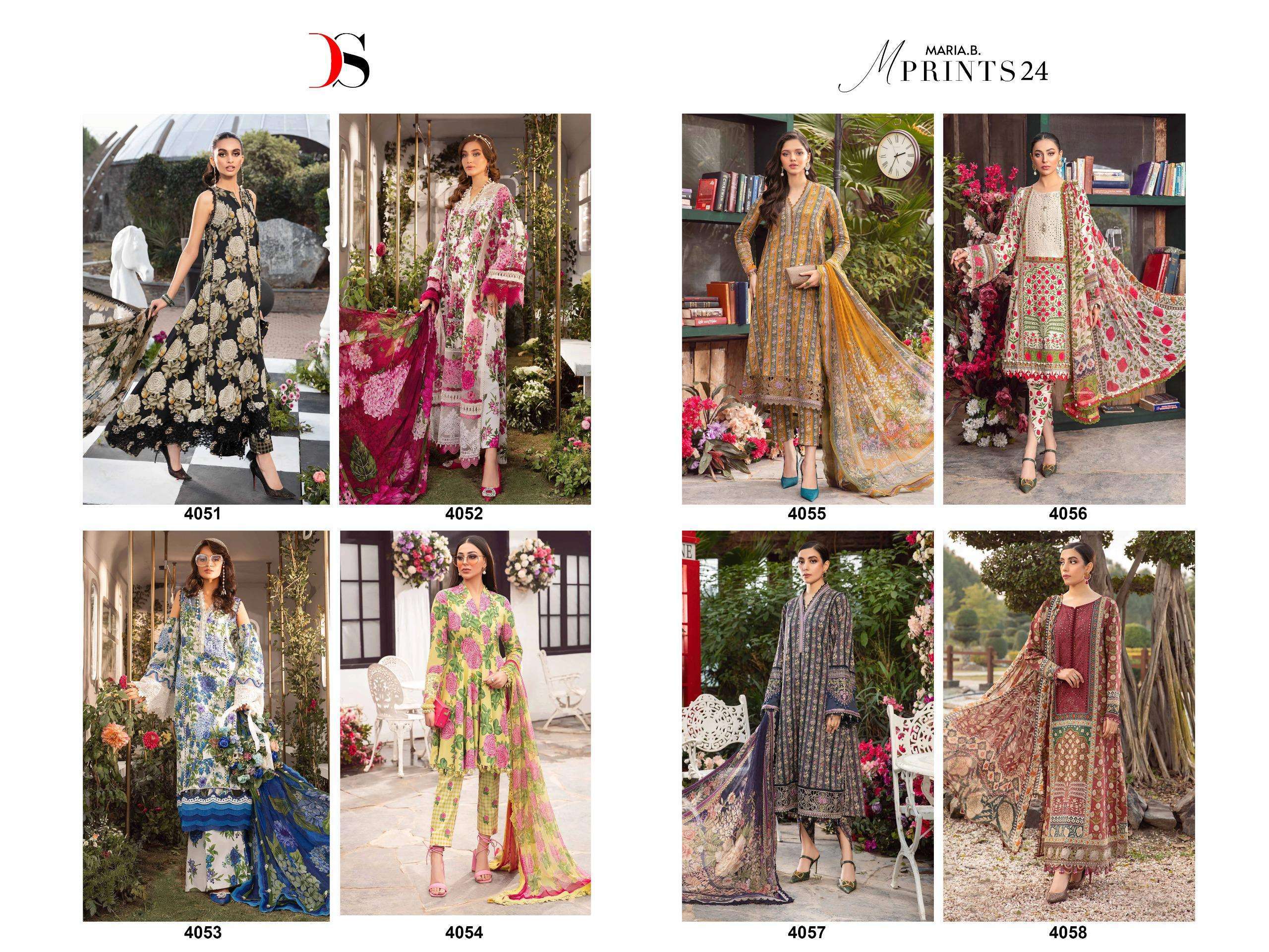 Deepsy Maria B MPrints 24 Cotton Dupatta Salwar Kameez WholesaleTraditional wear wholesalers in Delhi