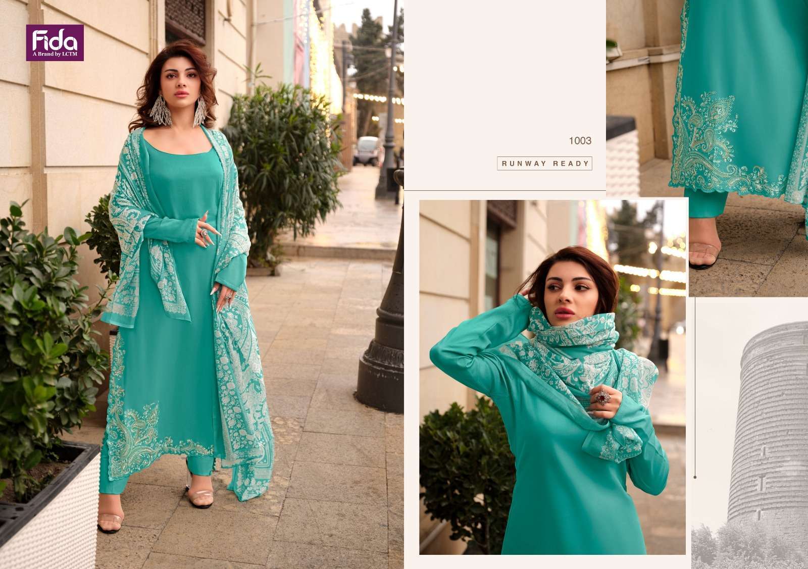 Fida Kudrat Premium Embroidery  Dress material wholesale shops in Tamil Nadu