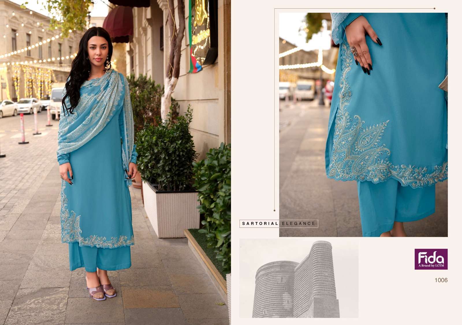 Fida Kudrat Premium Embroidery  Dress material wholesale shops in Tamil Nadu