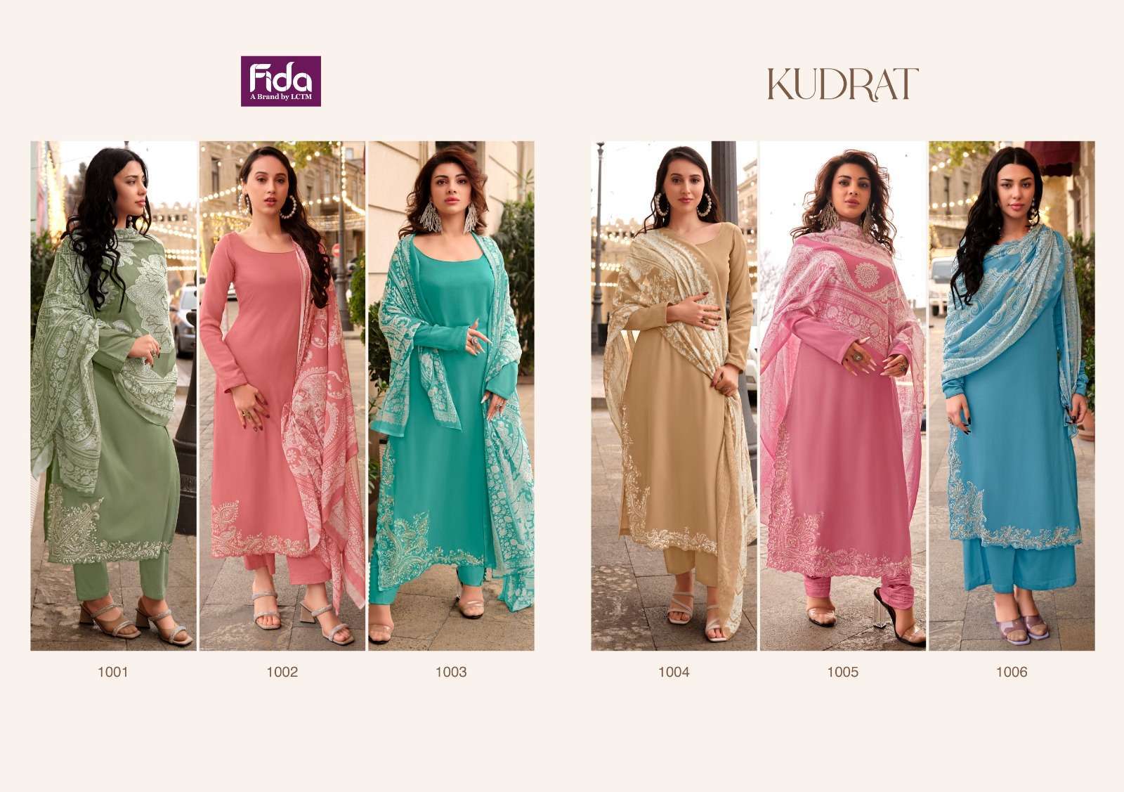 Fida Kudrat Premium Embroidery  Dress material wholesale shops in Tamil Nadu