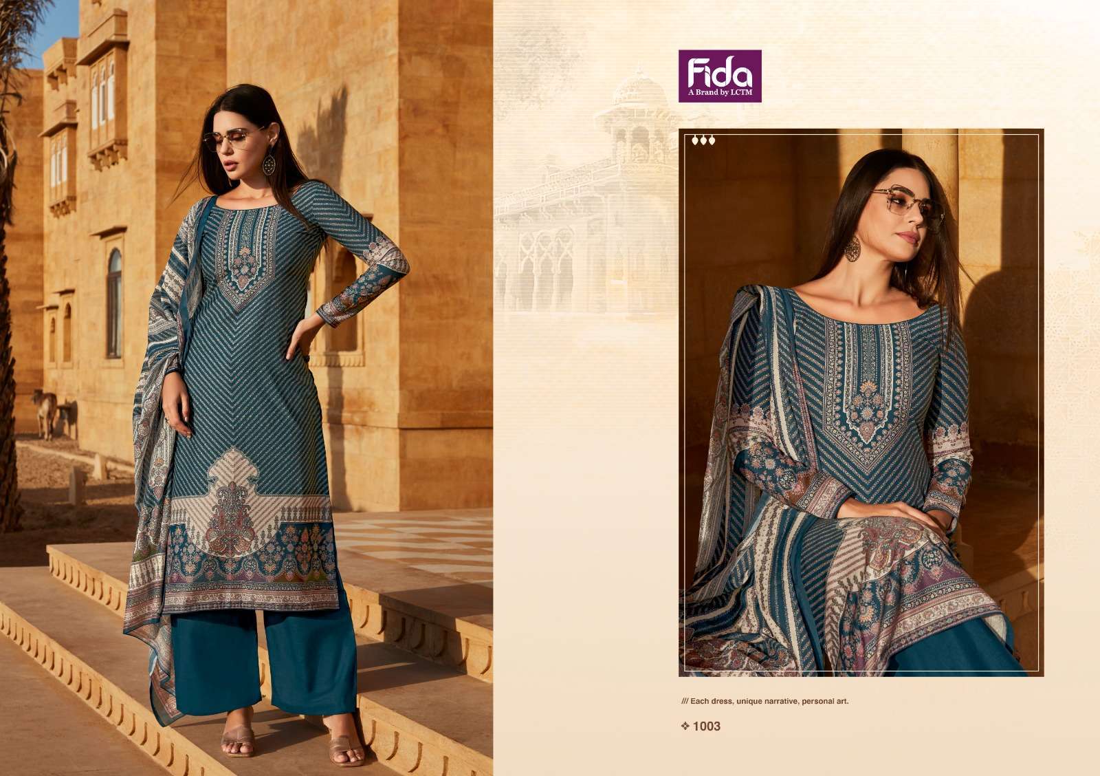 Fida Saanjh Cotton Digital Printed  South Indian dress materials in Tamilnadu