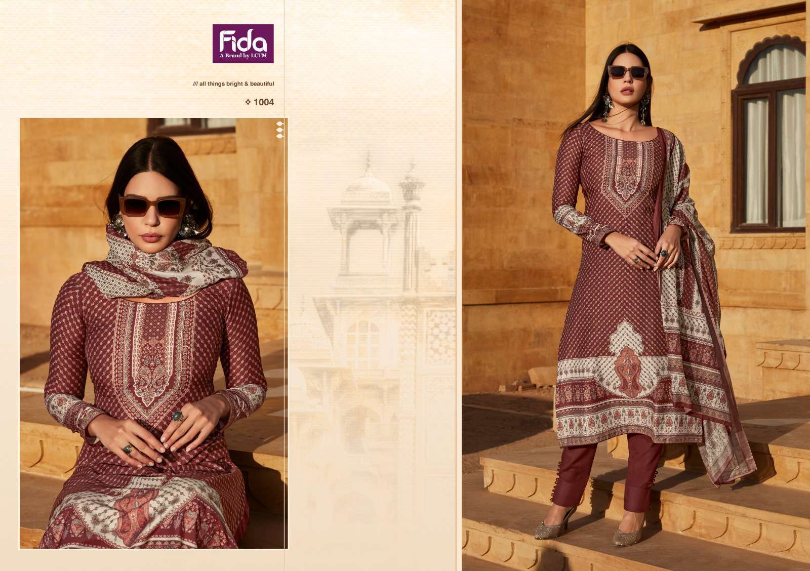 Fida Saanjh Cotton Digital Printed  South Indian dress materials in Tamilnadu