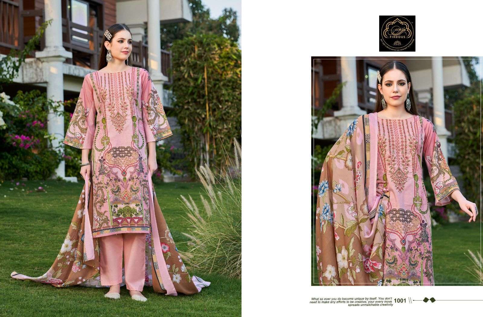 Firdous Naira Vol 1 Cotton Dupatta Printed Bridal dress material wholesale in Mumbai