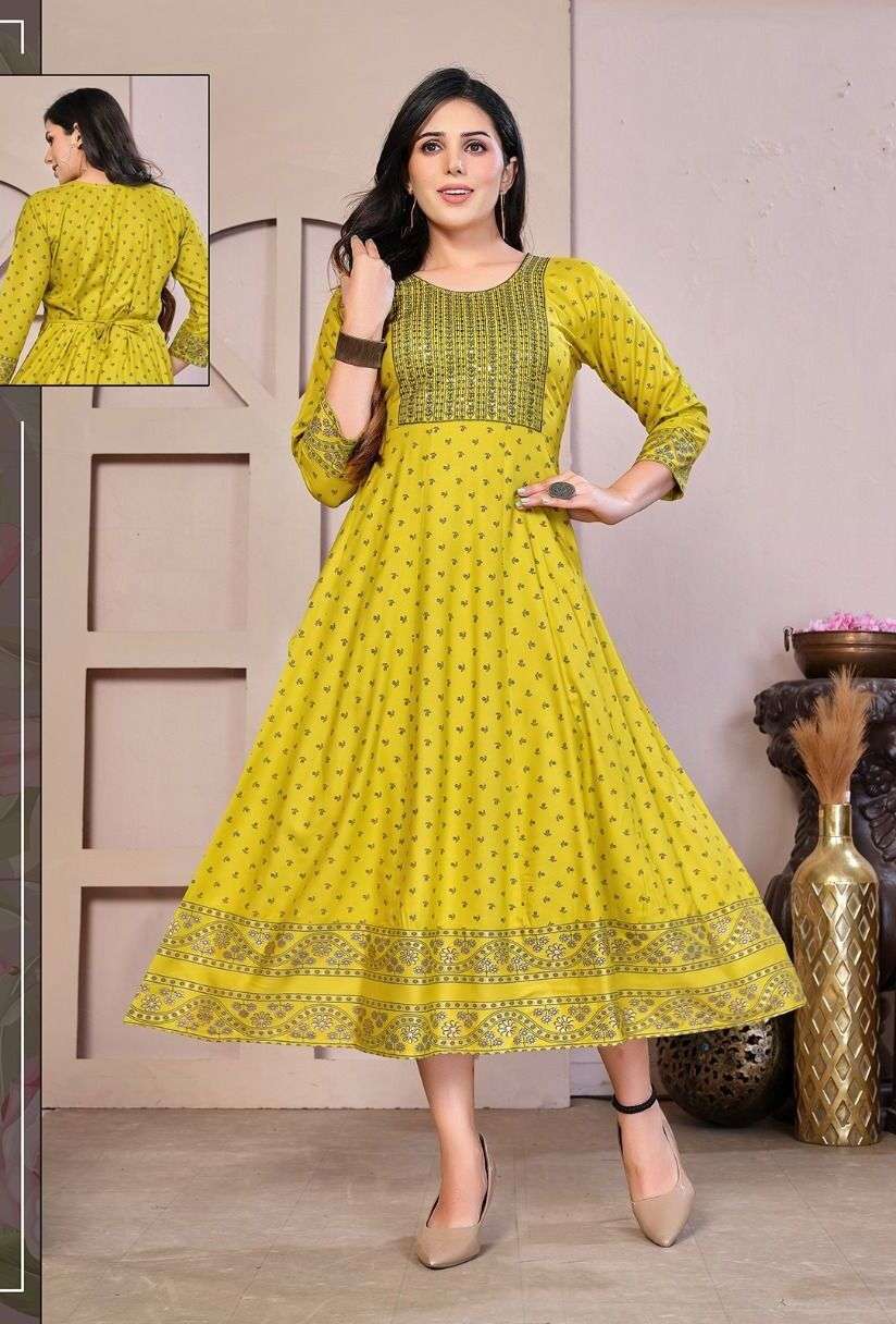 Golden Flowers Kurti manufacturer wholesale