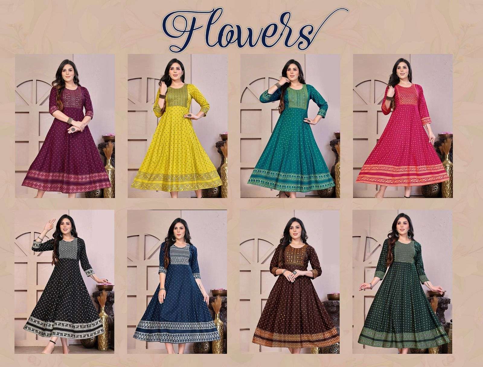 Golden Flowers Kurti manufacturer wholesale