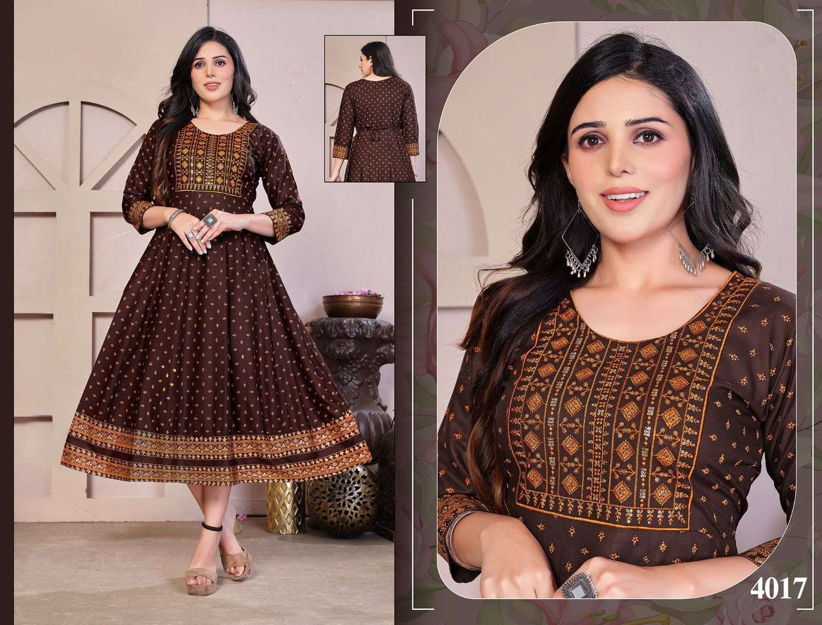 Golden Flowers Kurti manufacturer wholesale