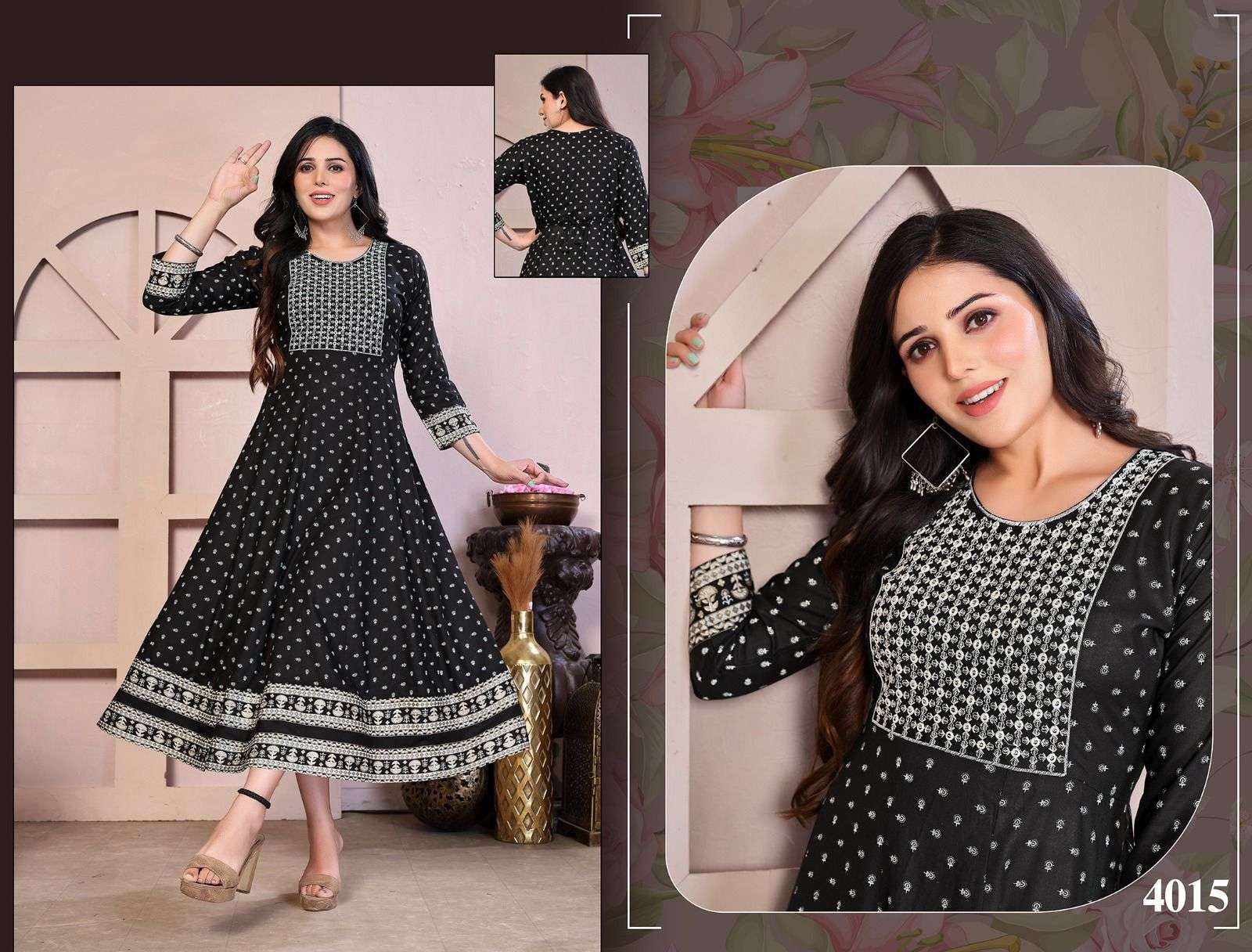 Golden Flowers Kurti manufacturer wholesale