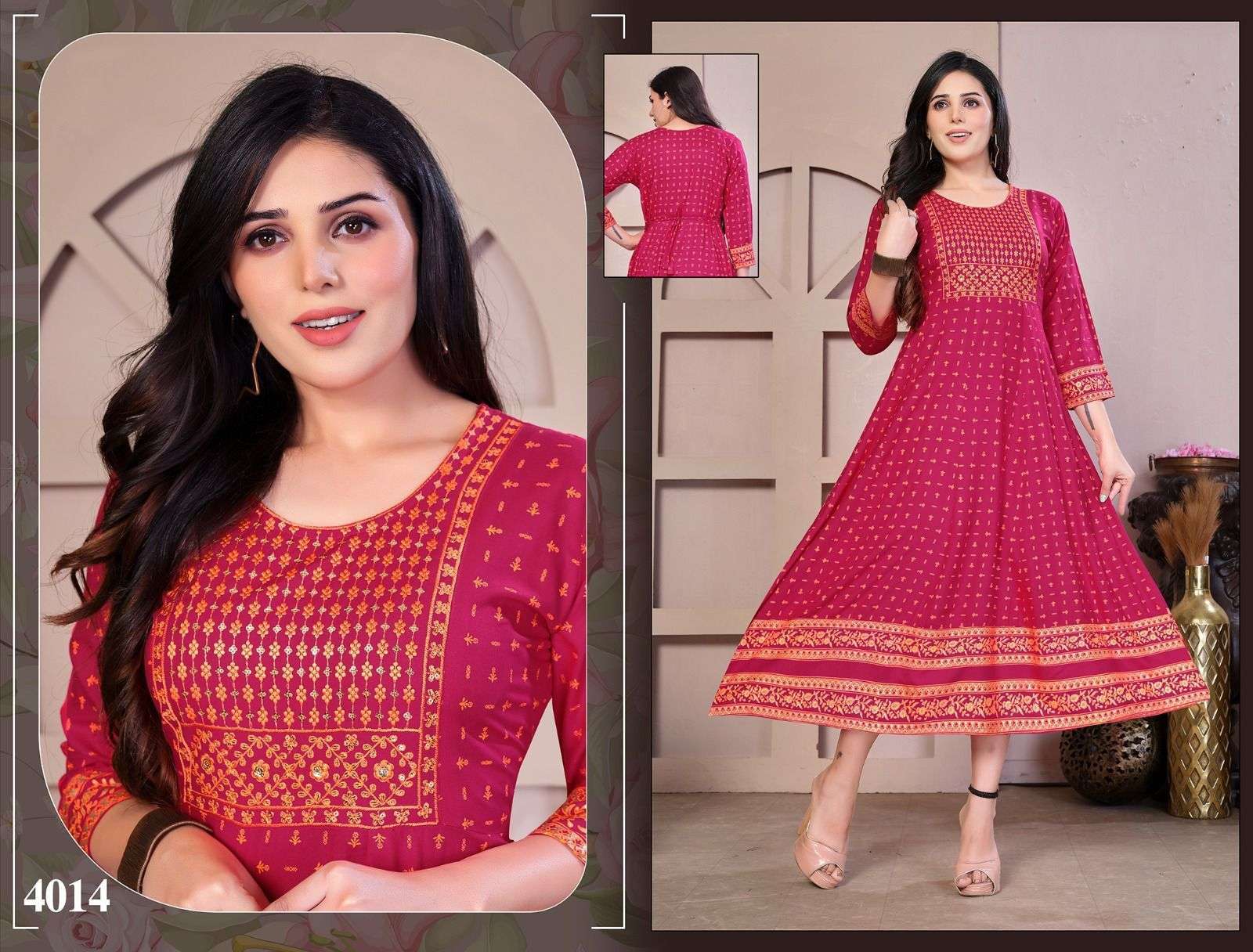 Golden Flowers Kurti manufacturer wholesale