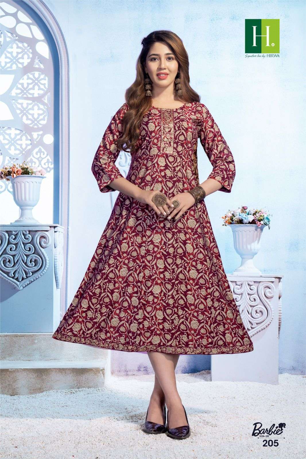 HIRWA Barbie-2 Latest kurti designs in Surat