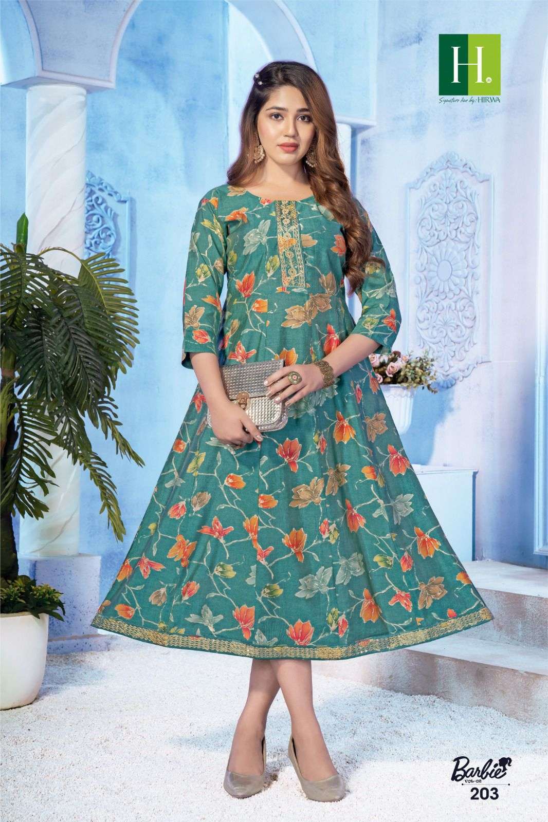 HIRWA Barbie-2 Latest kurti designs in Surat