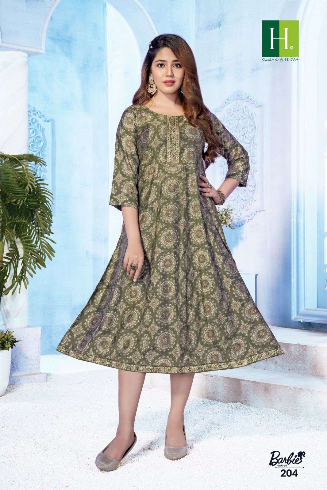 HIRWA Barbie-2 Latest kurti designs in Surat