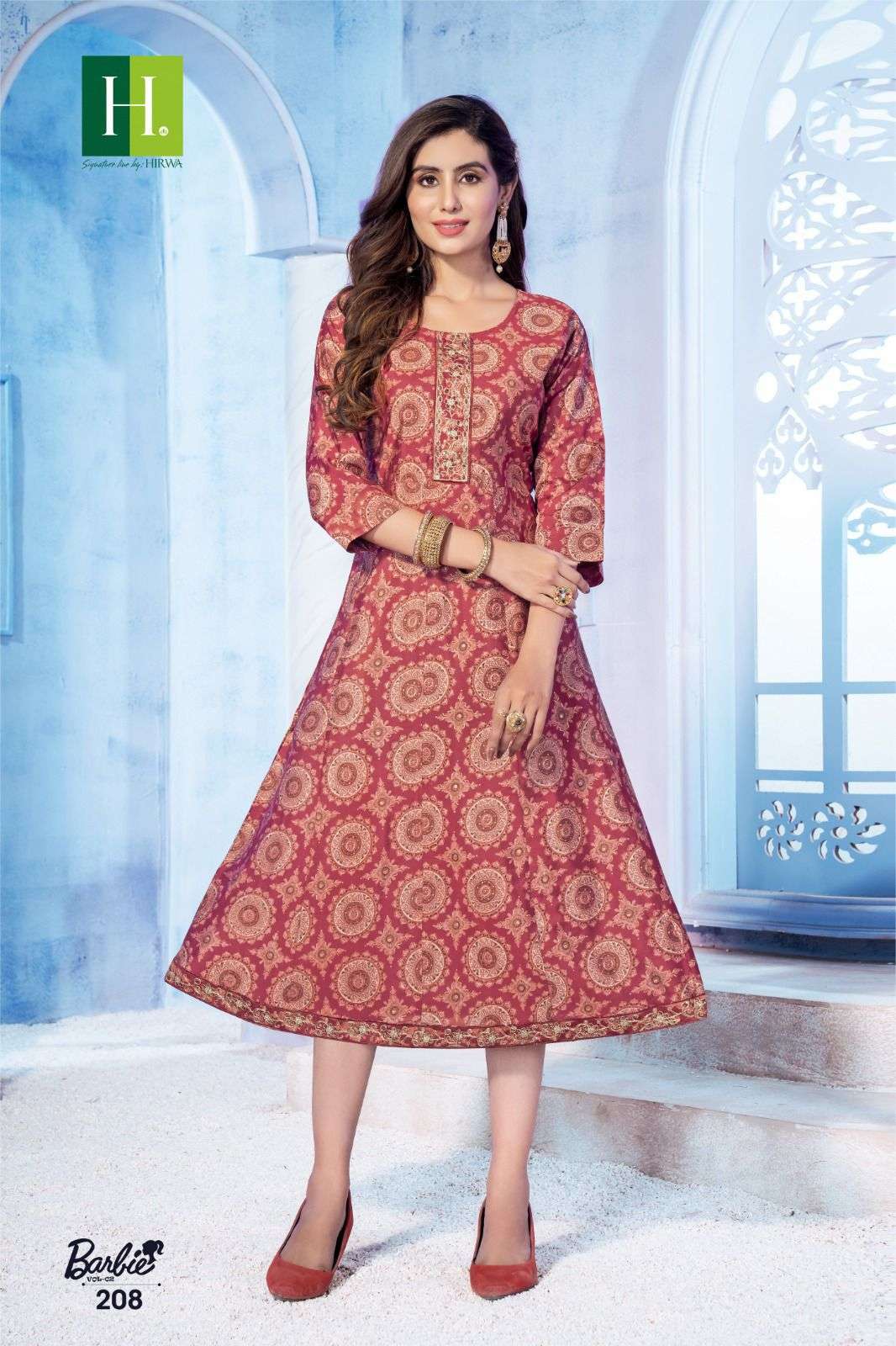 HIRWA Barbie-2 Latest kurti designs in Surat