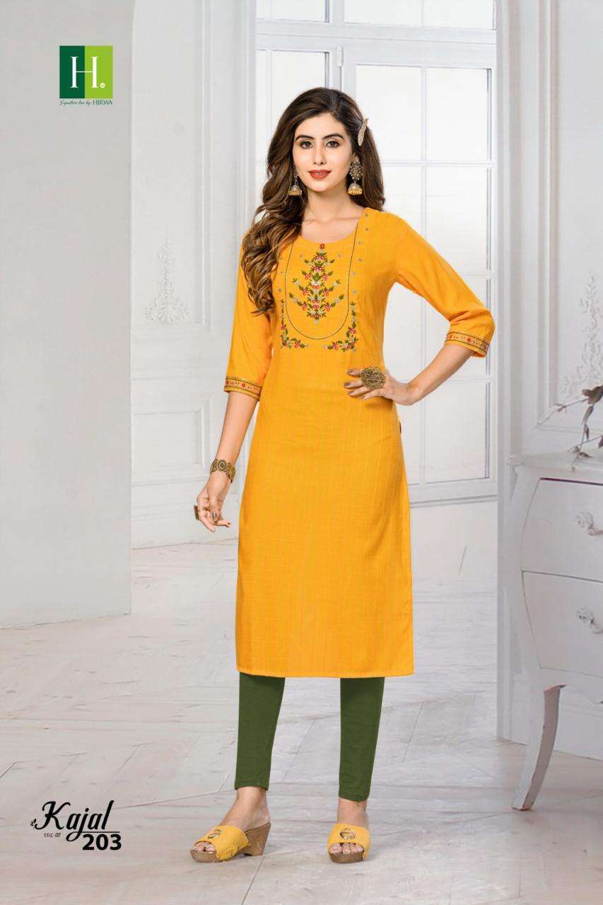 HIRWA KAJAL VOL-2  Kurti wholesale distribution in Mumbai