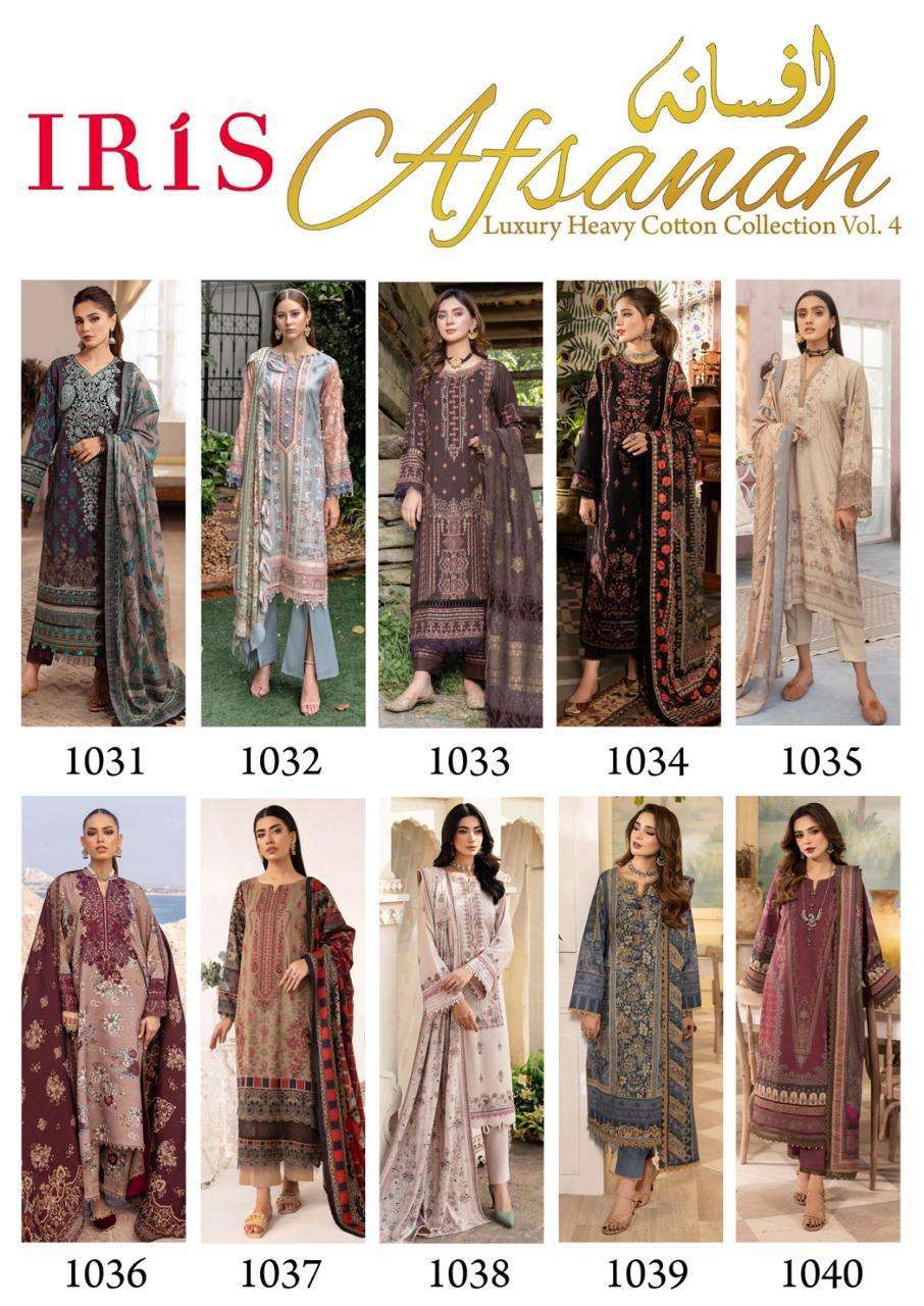 Iris Afsanah Vol 4 Luxury Heavy Cotton Wholesale Designer Dress Materials