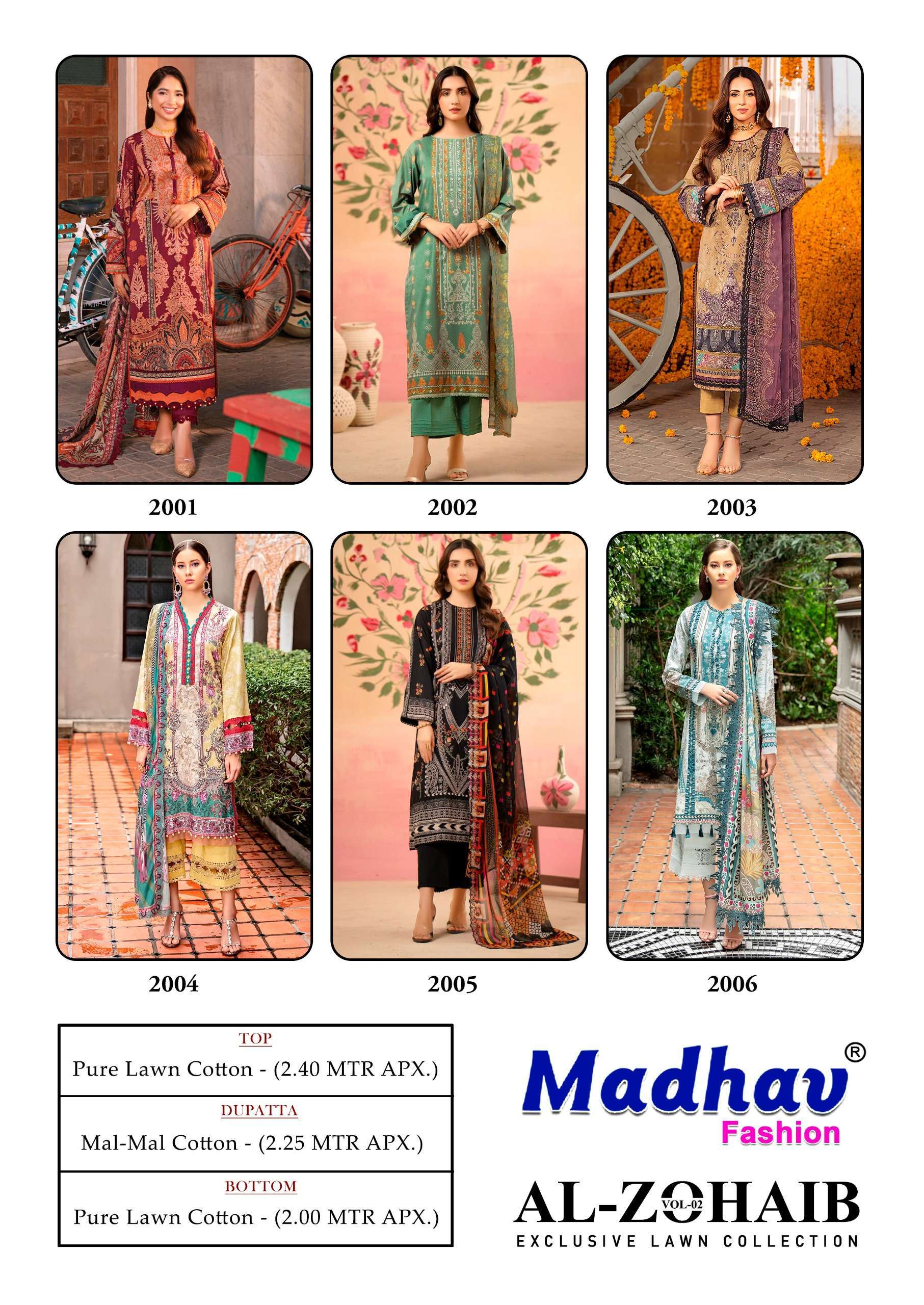 Madhav Al Zohaib Vol 2 Lawn Cotton Dress material with price