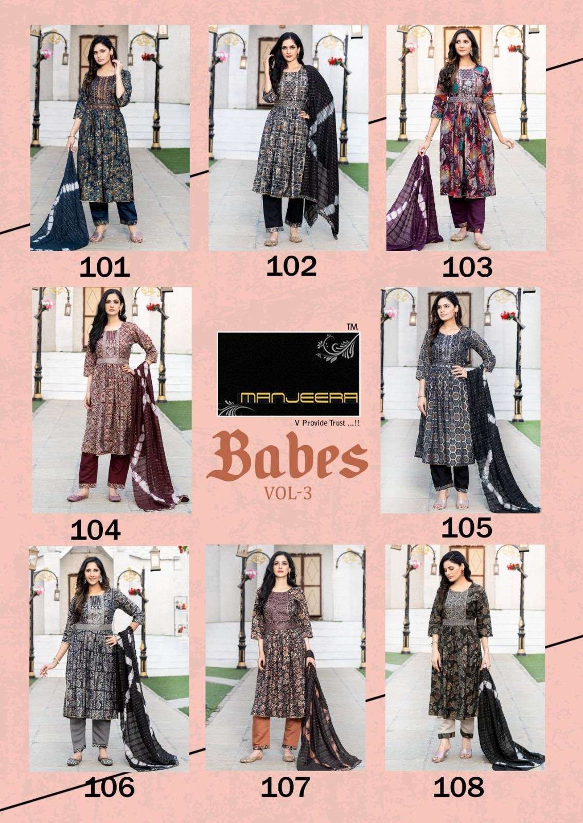 MANJEERA BABES 3 Party wear kurti manufacturers in Bangalore
