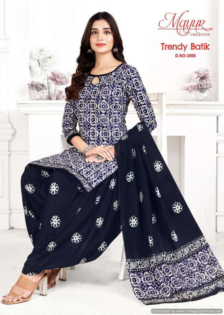 Mayur Trendy Batic Vol-3 Party wear dress materials in patna