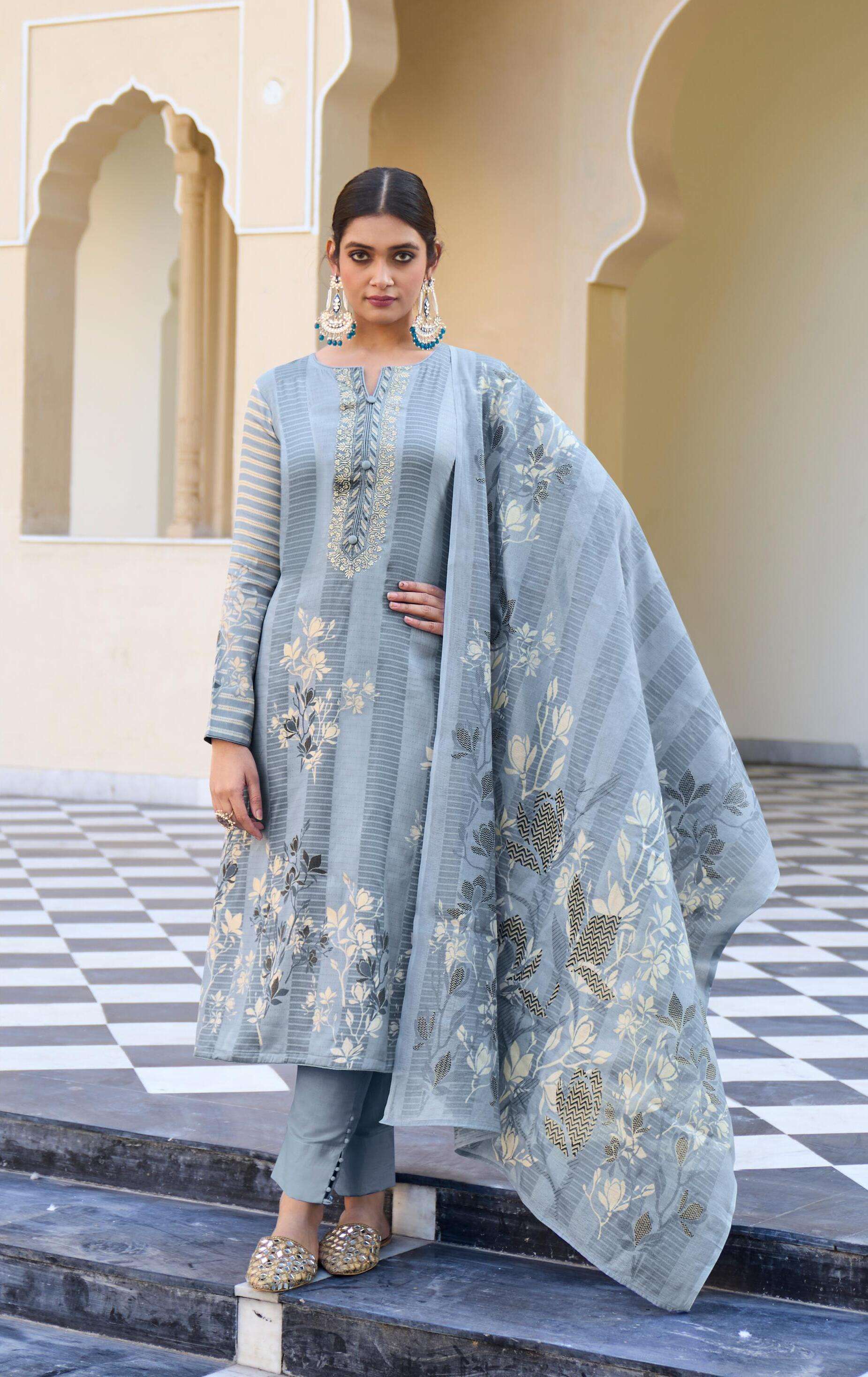 Mumtaz Flower Valley Jam Satin Digital Printed Traditional Pakistani lawn suits wholesale