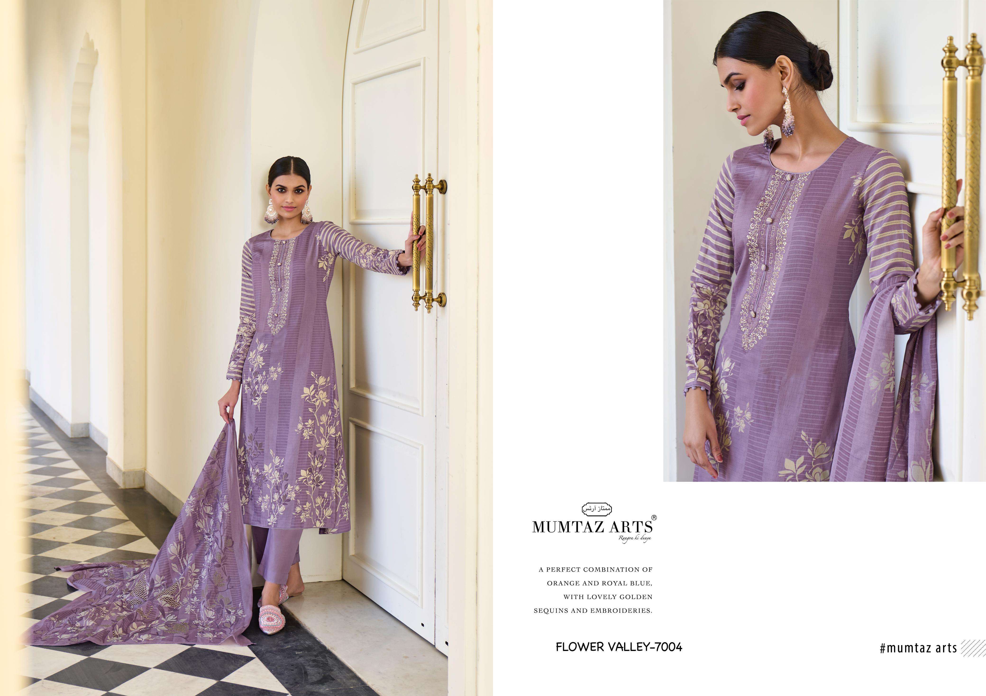 Mumtaz Flower Valley Jam Satin Digital Printed Traditional Pakistani lawn suits wholesale
