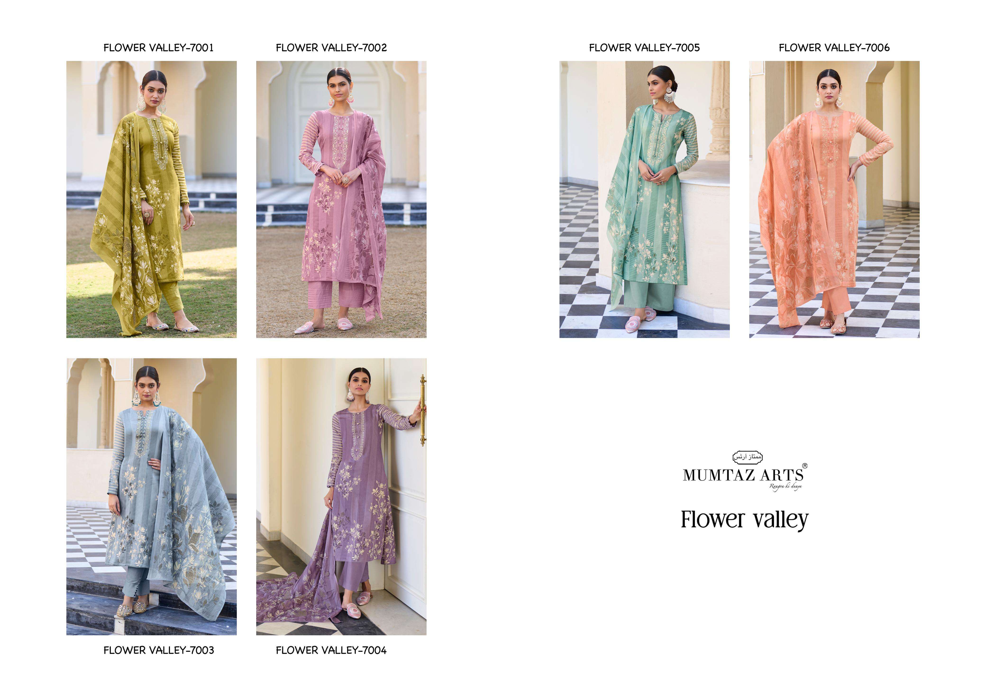 Mumtaz Flower Valley Jam Satin Digital Printed Traditional Pakistani lawn suits wholesale
