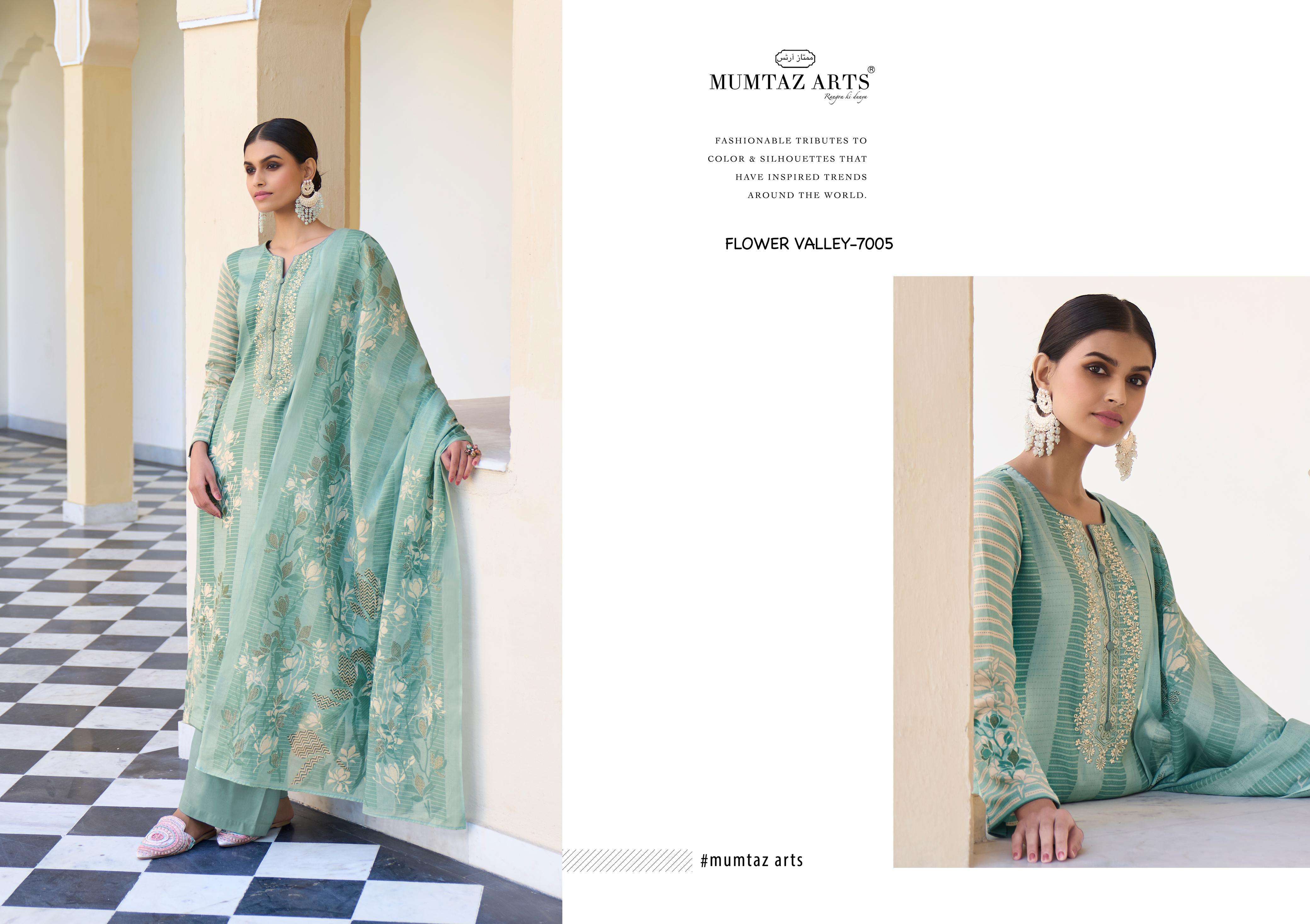 Mumtaz Flower Valley Jam Satin Digital Printed Traditional Pakistani lawn suits wholesale