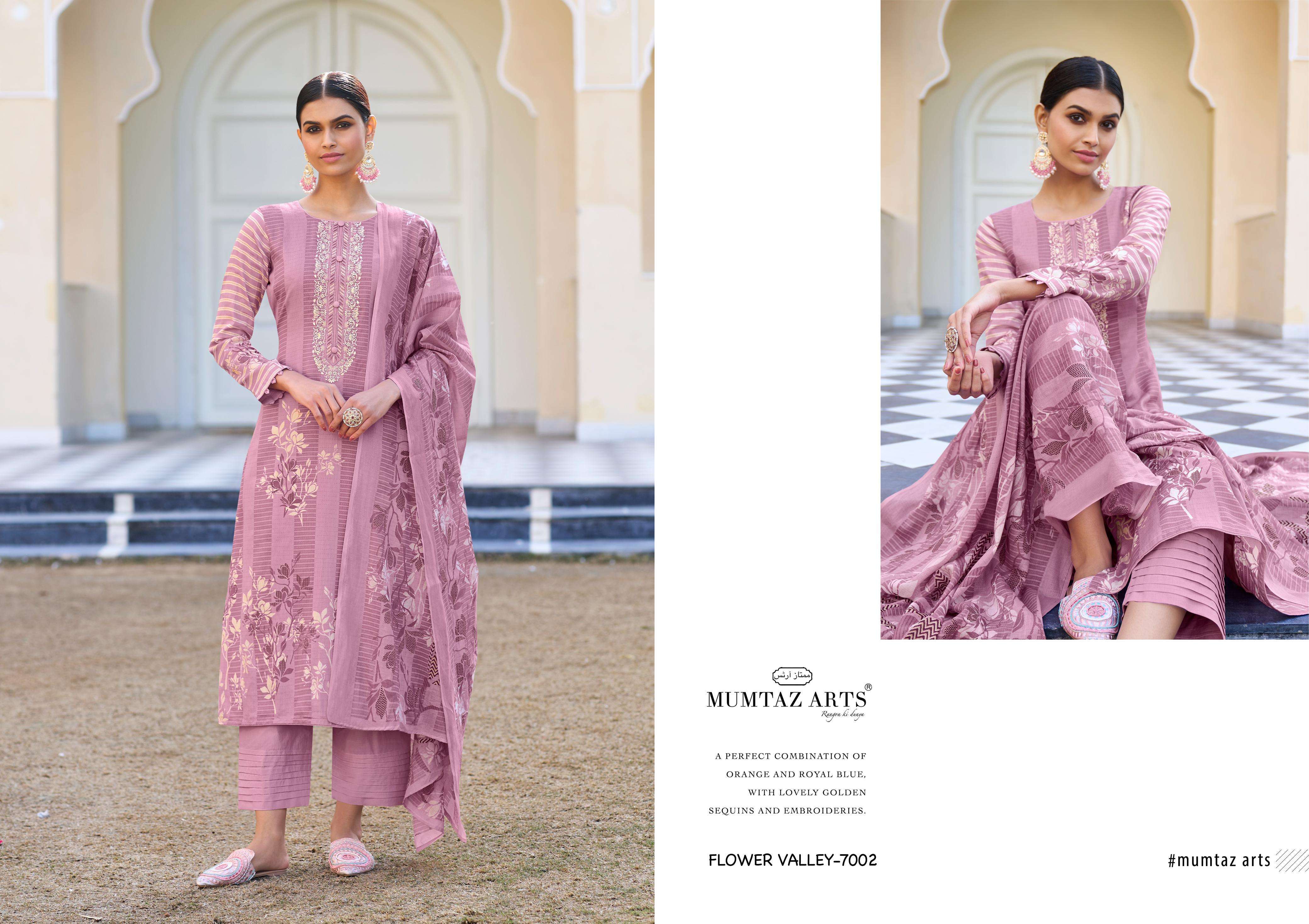 Mumtaz Flower Valley Jam Satin Digital Printed Traditional Pakistani lawn suits wholesale