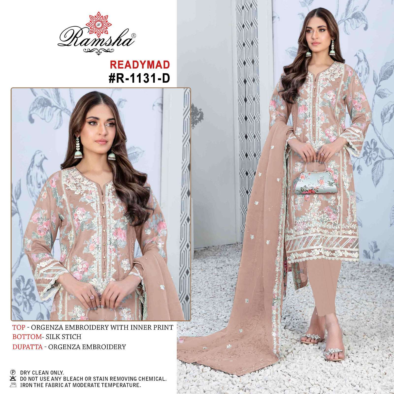 Ramsha R 1131 A To D Organza designer salwar kameez wholesale 