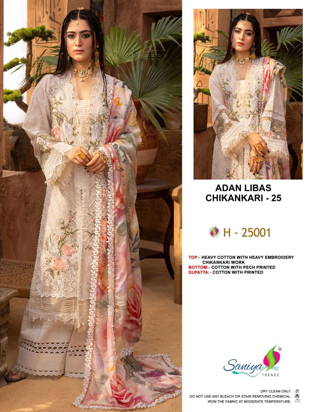 Saniya Adan Libas Chikankari 25 Embroidred Wholesale Salwar Kameez Manufacturers