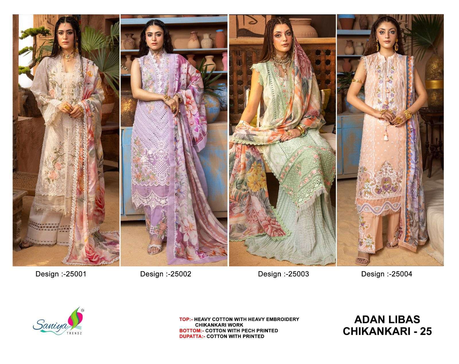 Saniya Adan Libas Chikankari 25 Embroidred Wholesale Salwar Kameez Manufacturers