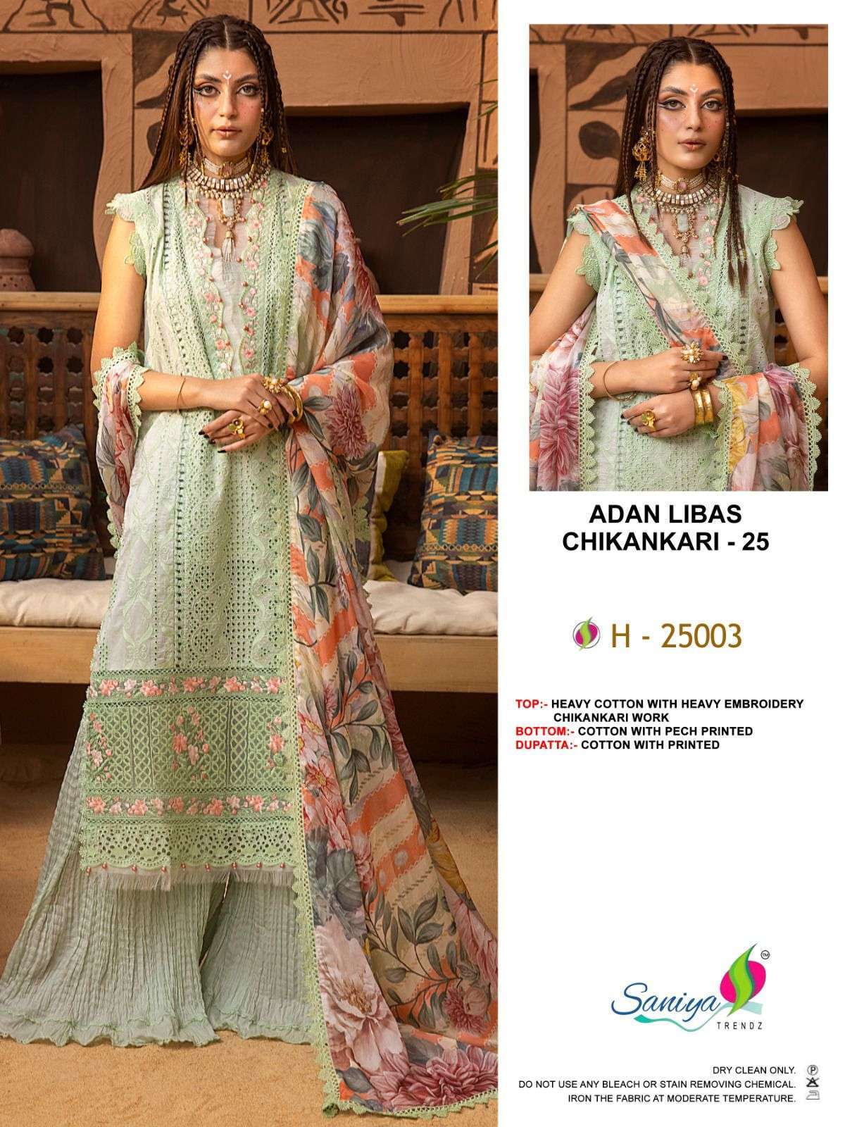 Saniya Adan Libas Chikankari 25 Embroidred Wholesale Salwar Kameez Manufacturers