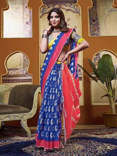 Sanskar Woven Mulmul Cotton Saree Wholesale clothing distributors