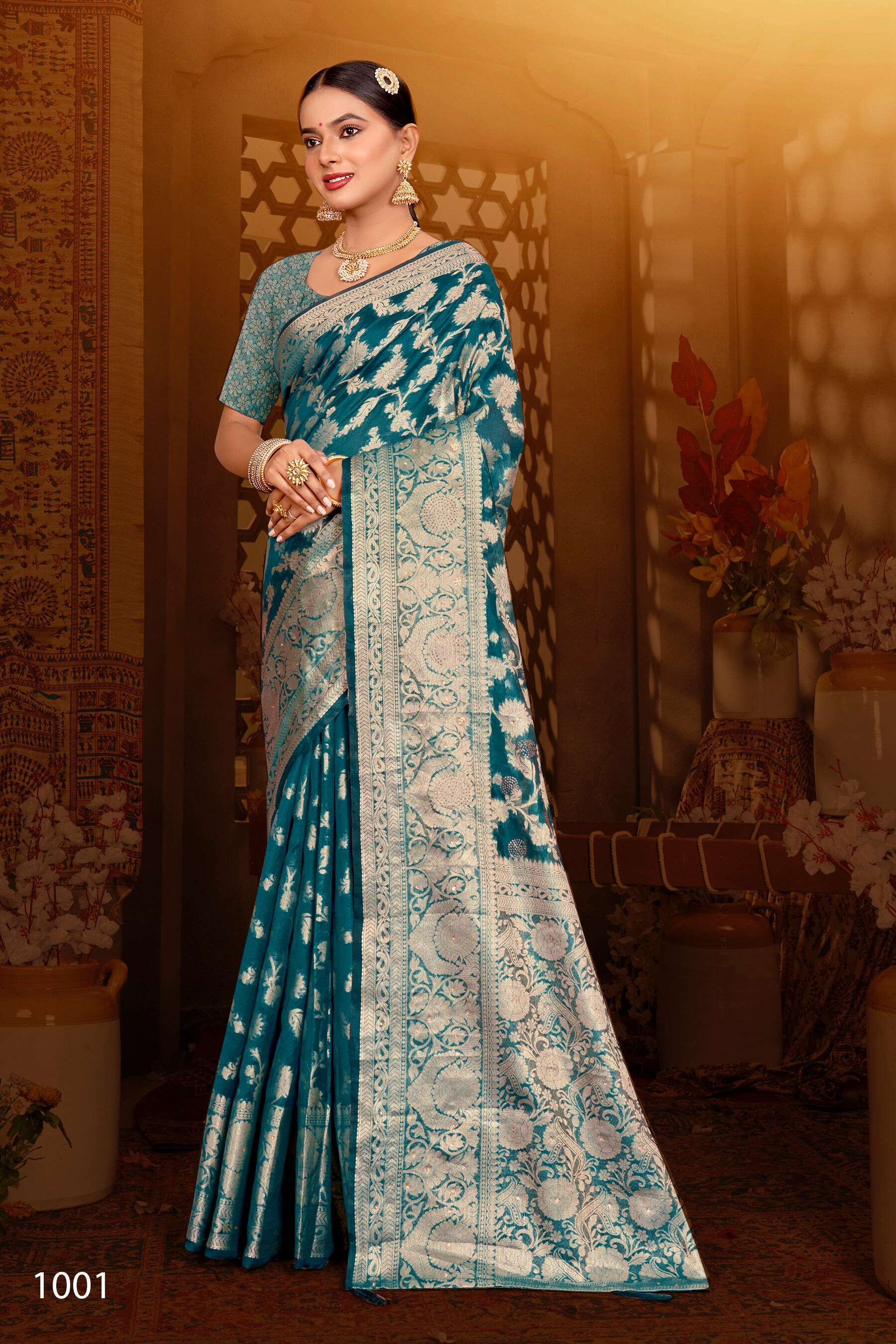 Saroj Monika Vol.11 Soft Organza With Swarovski Wholesale saree market in Mumbai