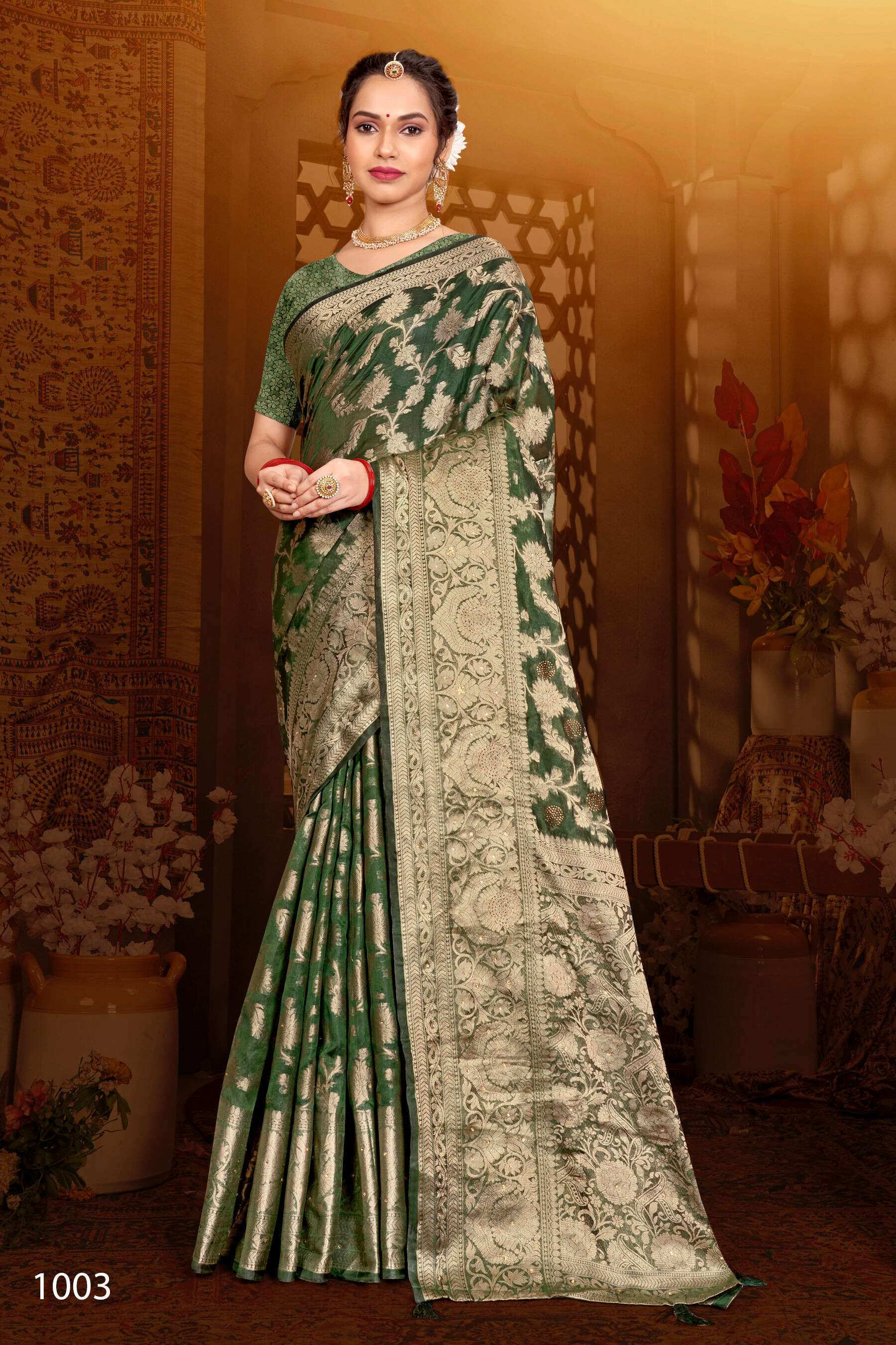 Saroj Monika Vol.11 Soft Organza With Swarovski Wholesale saree market in Mumbai