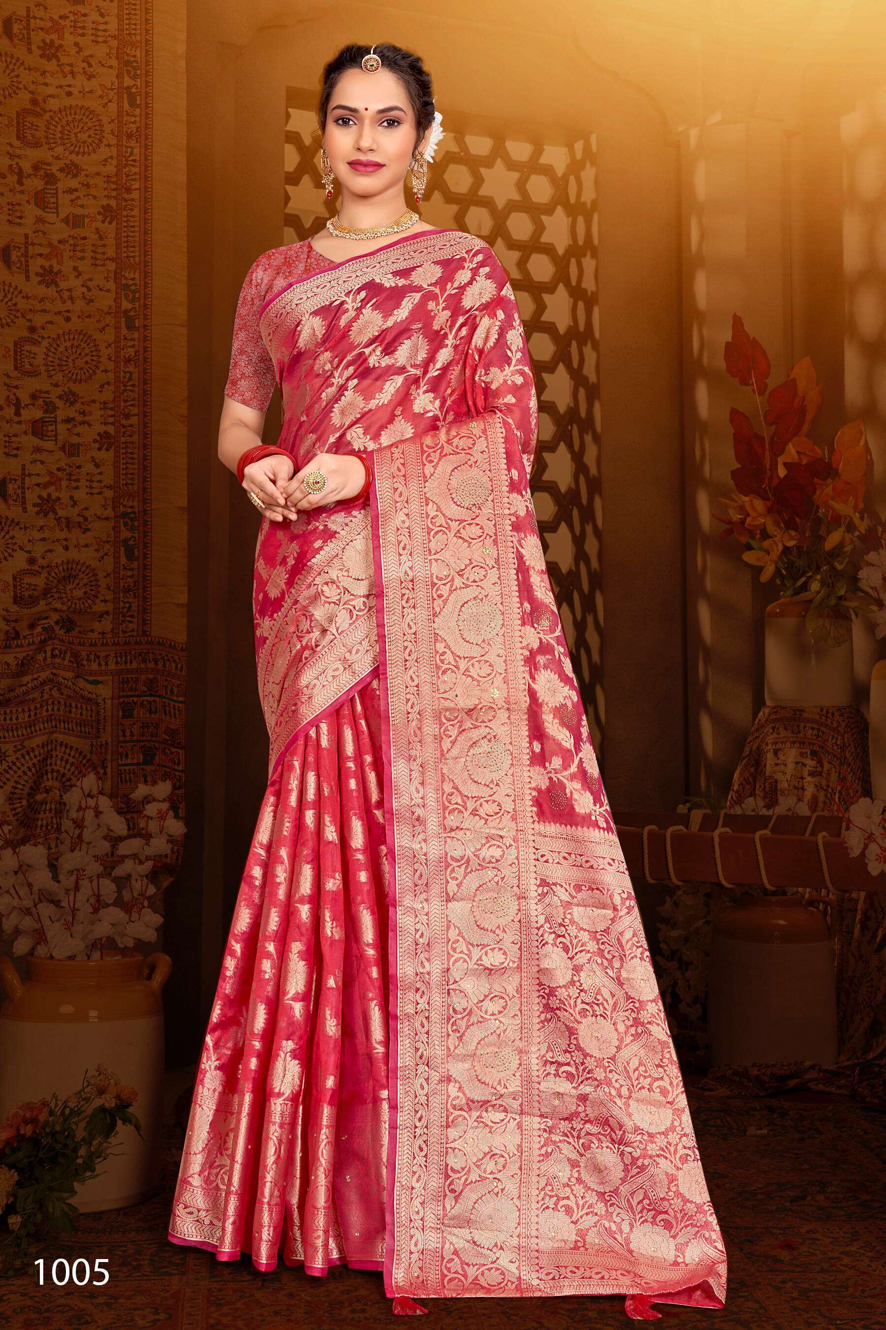 Saroj Monika Vol.11 Soft Organza With Swarovski Wholesale saree market in Mumbai