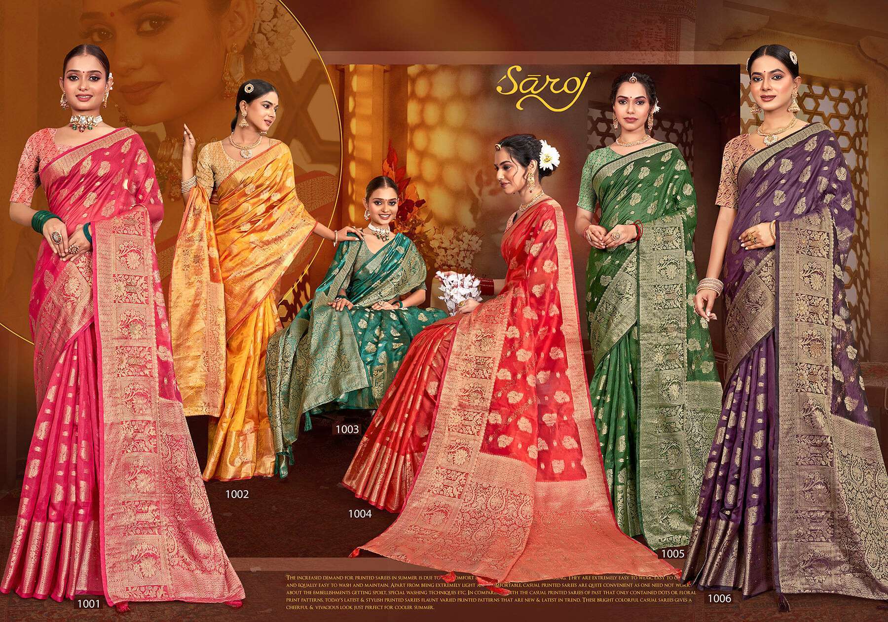 Saroj Monika Vol.12 Soft Organza With Swarovski Saree wholesalers in Mumbai