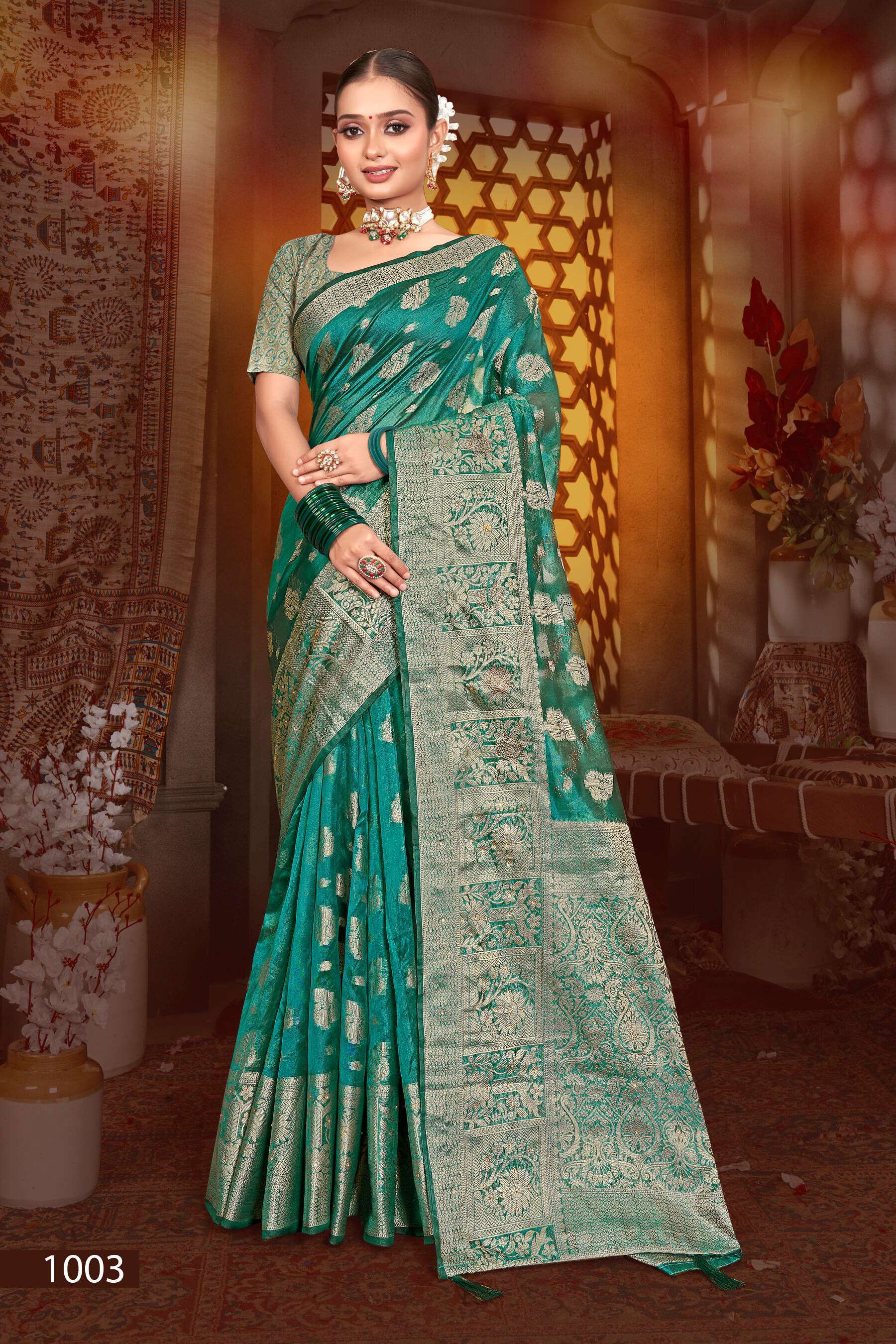 Saroj Monika Vol.12 Soft Organza With Swarovski Saree wholesalers in Mumbai