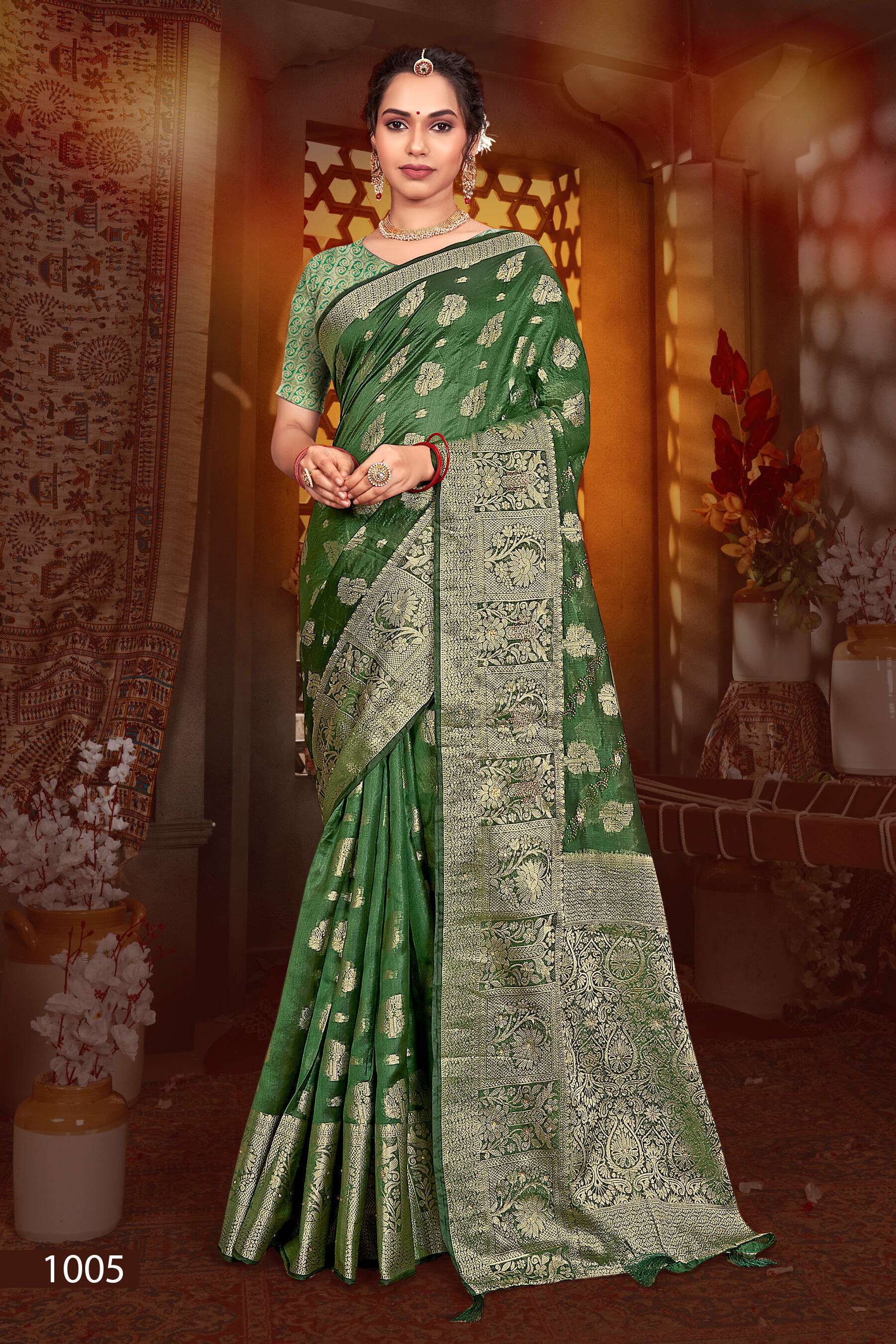 Saroj Monika Vol.12 Soft Organza With Swarovski Saree wholesalers in Mumbai