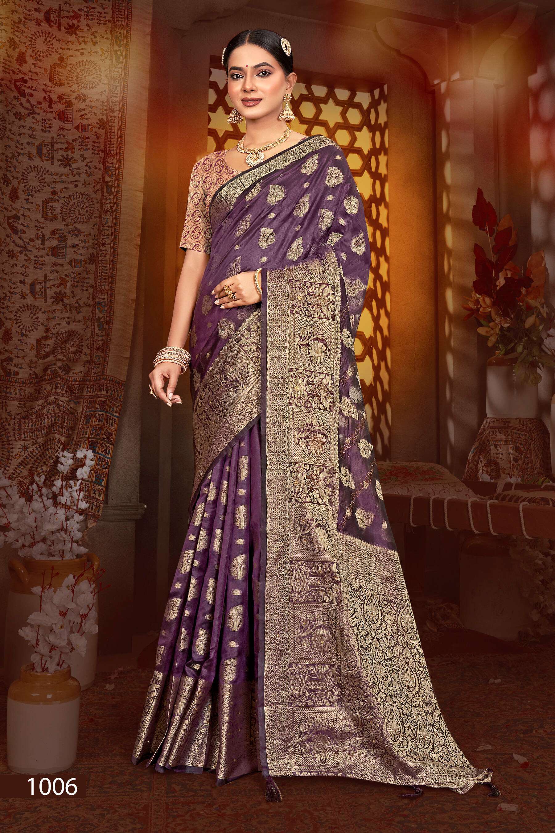 Saroj Monika Vol.12 Soft Organza With Swarovski Saree wholesalers in Mumbai