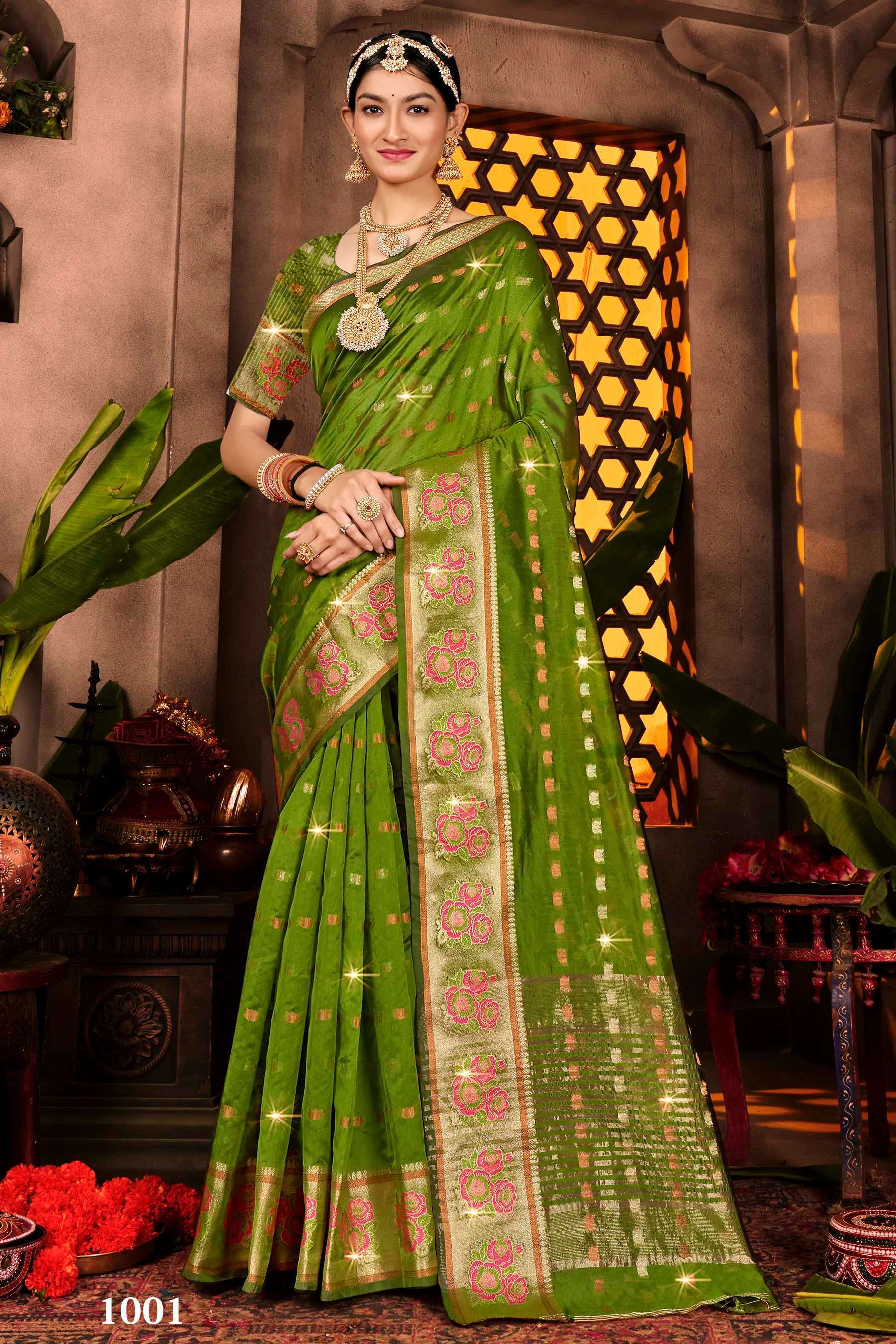 Saroj Sonakshi Vol.1 Soft Organza Weaving Saree wholesale price list