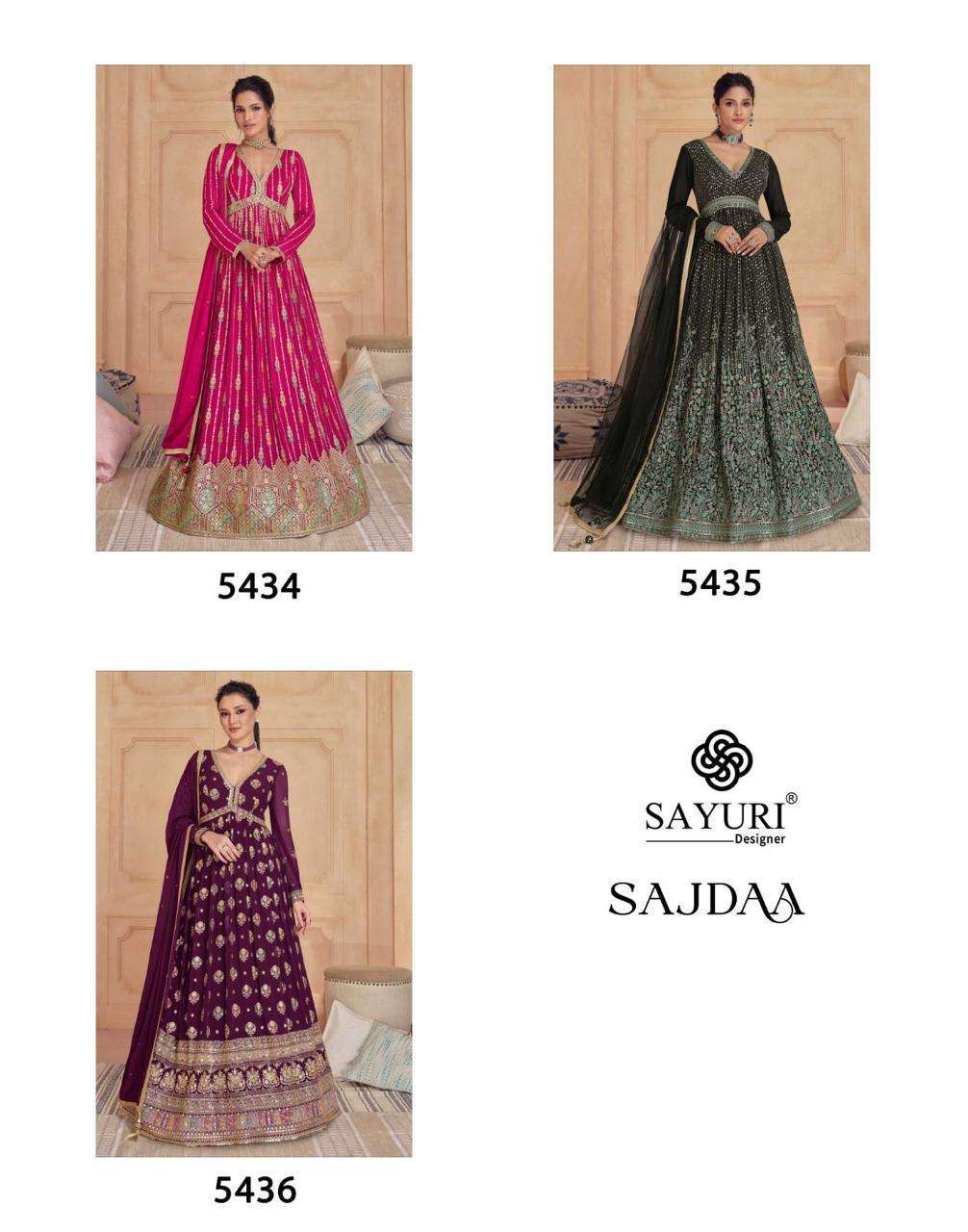 Sayuri Sajdaa Real Georgette Pakistani silk suits wholesale