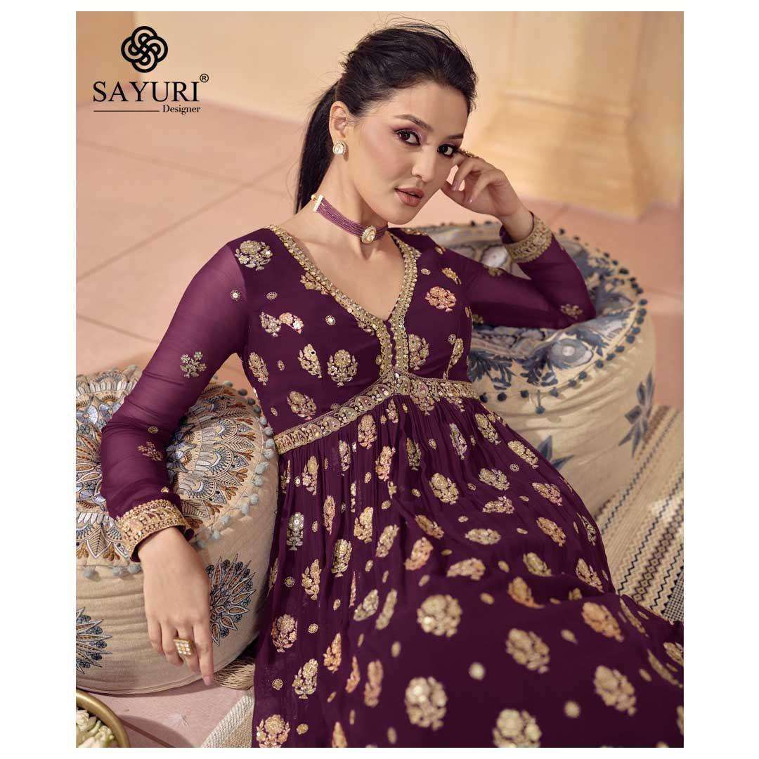 Sayuri Sajdaa Real Georgette Pakistani silk suits wholesale