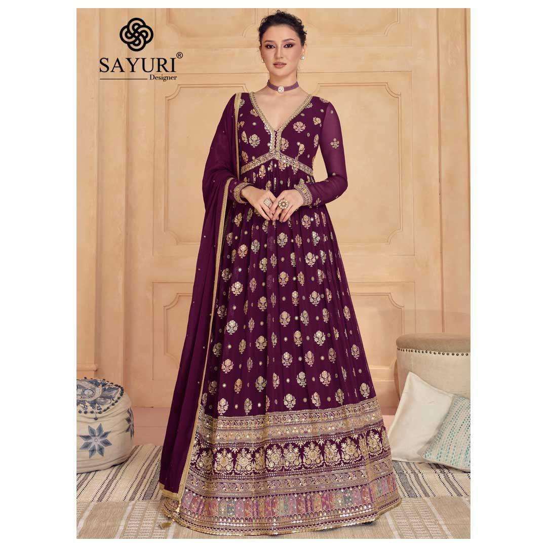 Sayuri Sajdaa Real Georgette Pakistani silk suits wholesale